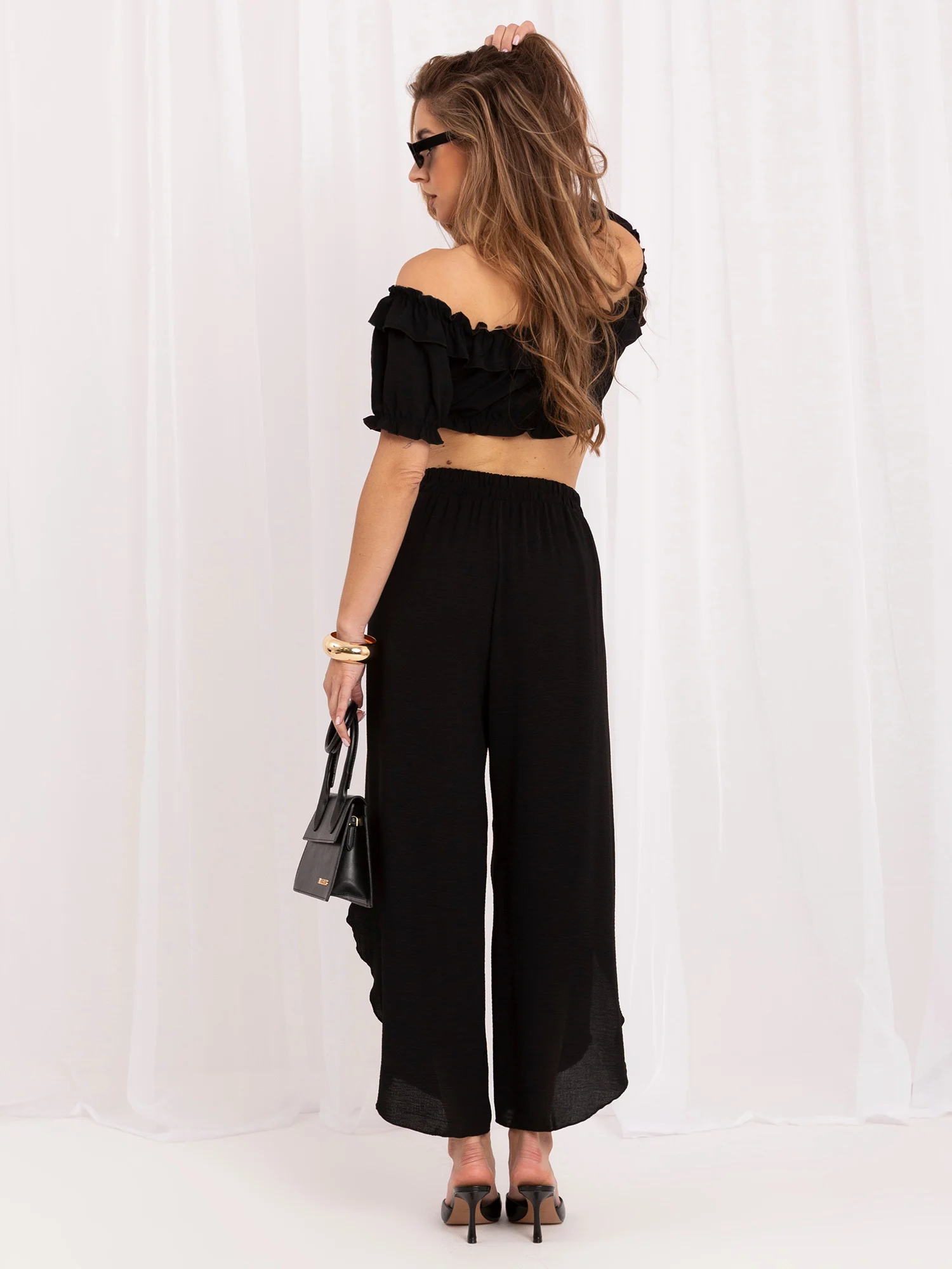 Pantaloni Dama 7/8, Cu slit, Miss kimery, Negru - imagine 2