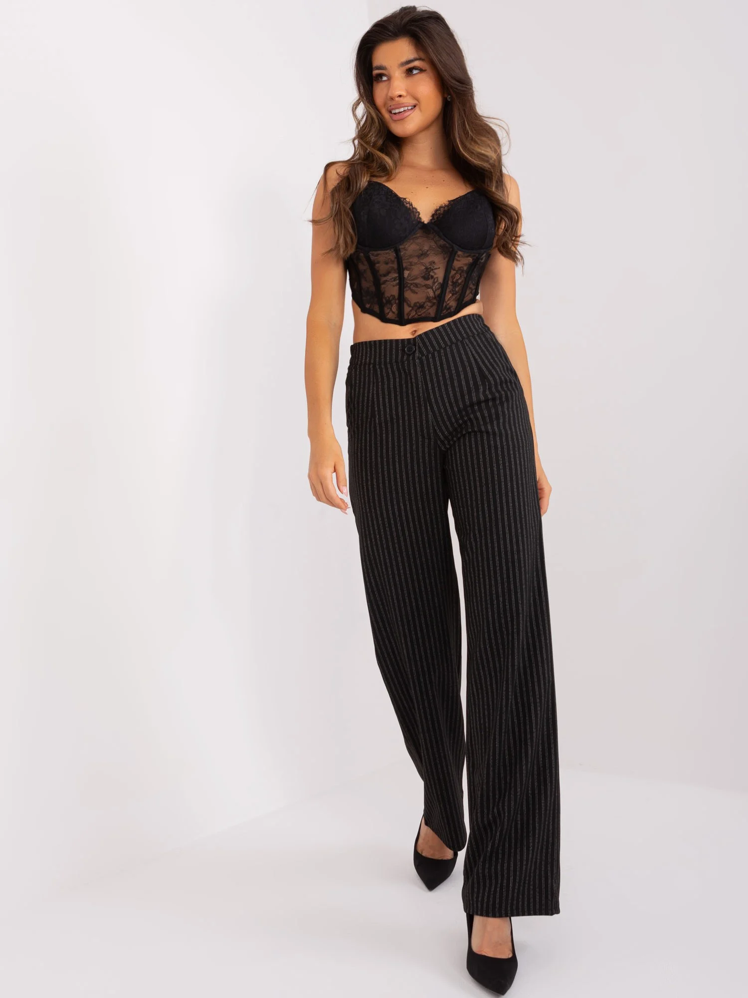 Pantaloni Dama Dungi, Elegant, LAKERTA, Negru Eleganta Office - imagine 4