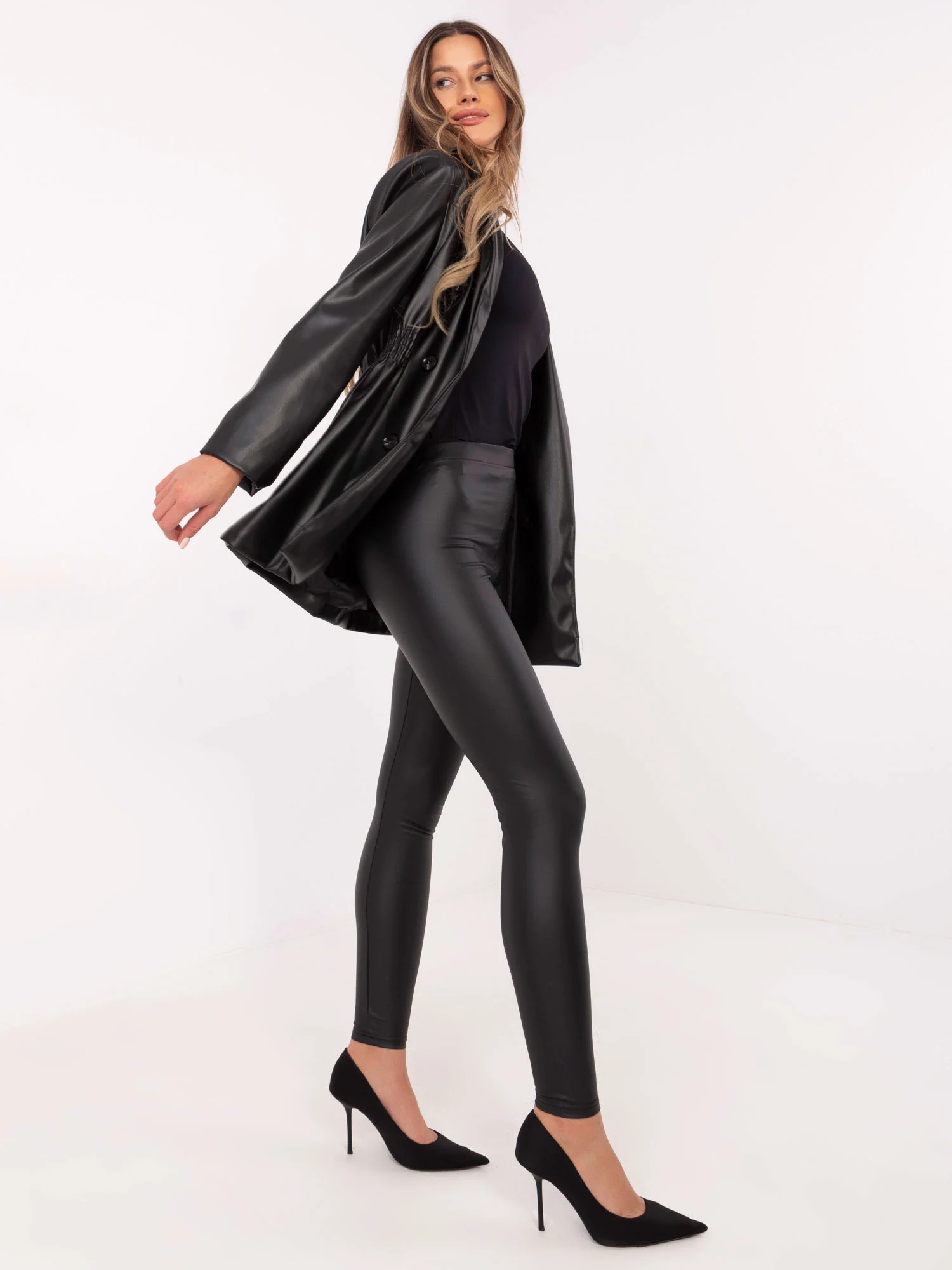 Colanti Dama Conica, Guler inalt, Trendy. ING, Negru Casual - imagine 5