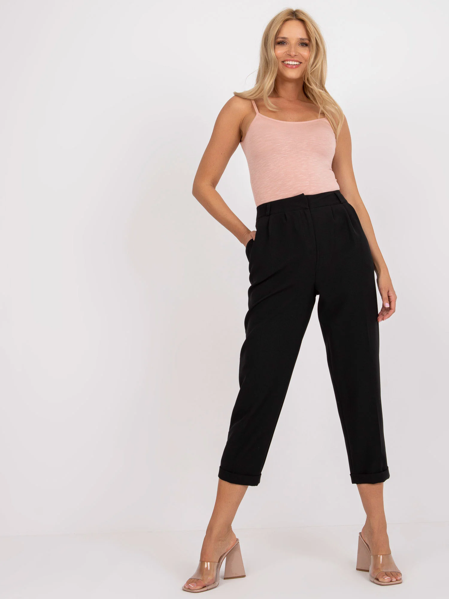 Pantaloni Dama Elegant, Guler inalt, RUE PARIS, Negru de Petrecere - imagine 5