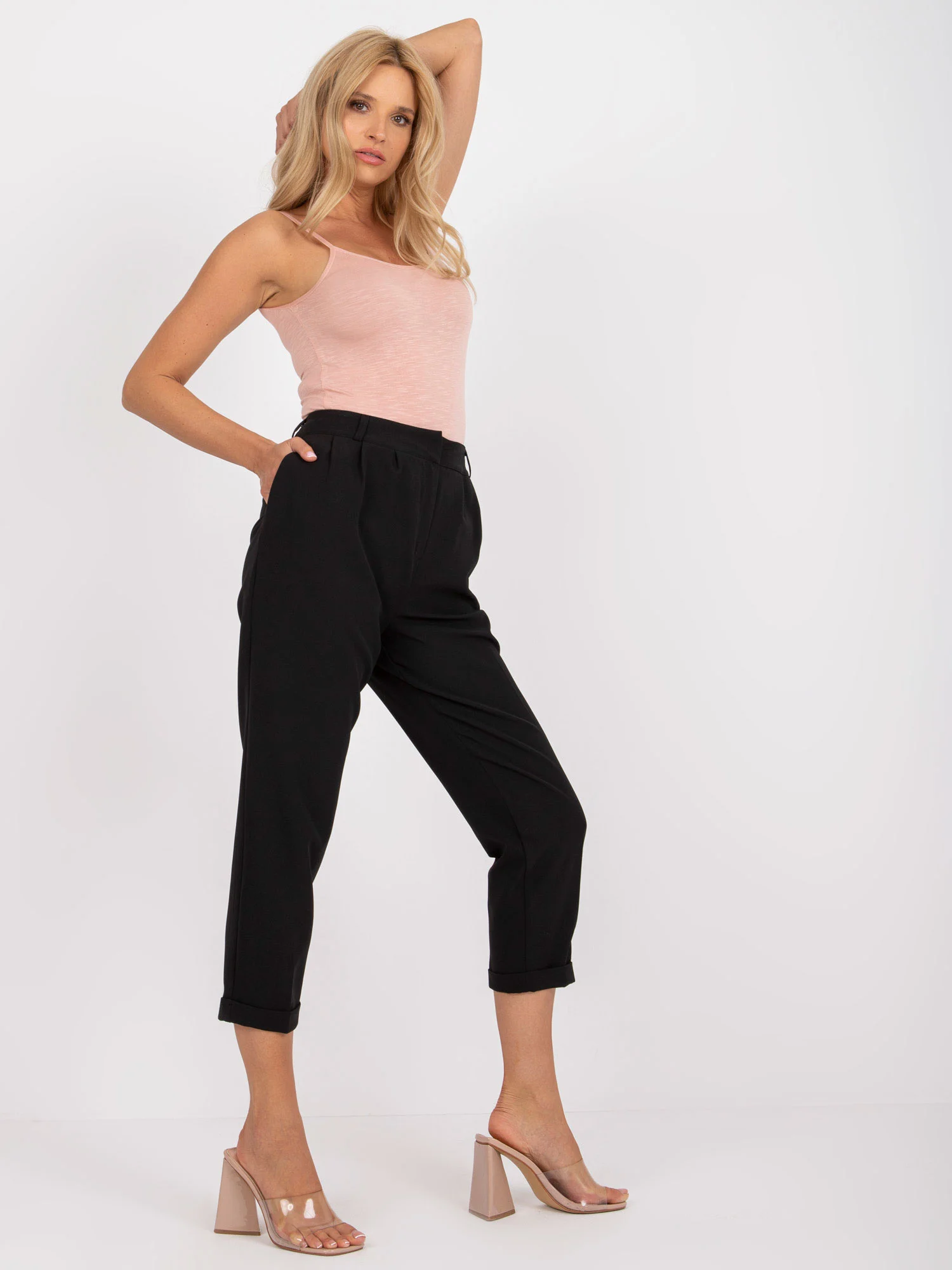 Pantaloni Dama Elegant, Guler inalt, RUE PARIS, Negru de Petrecere - imagine 3