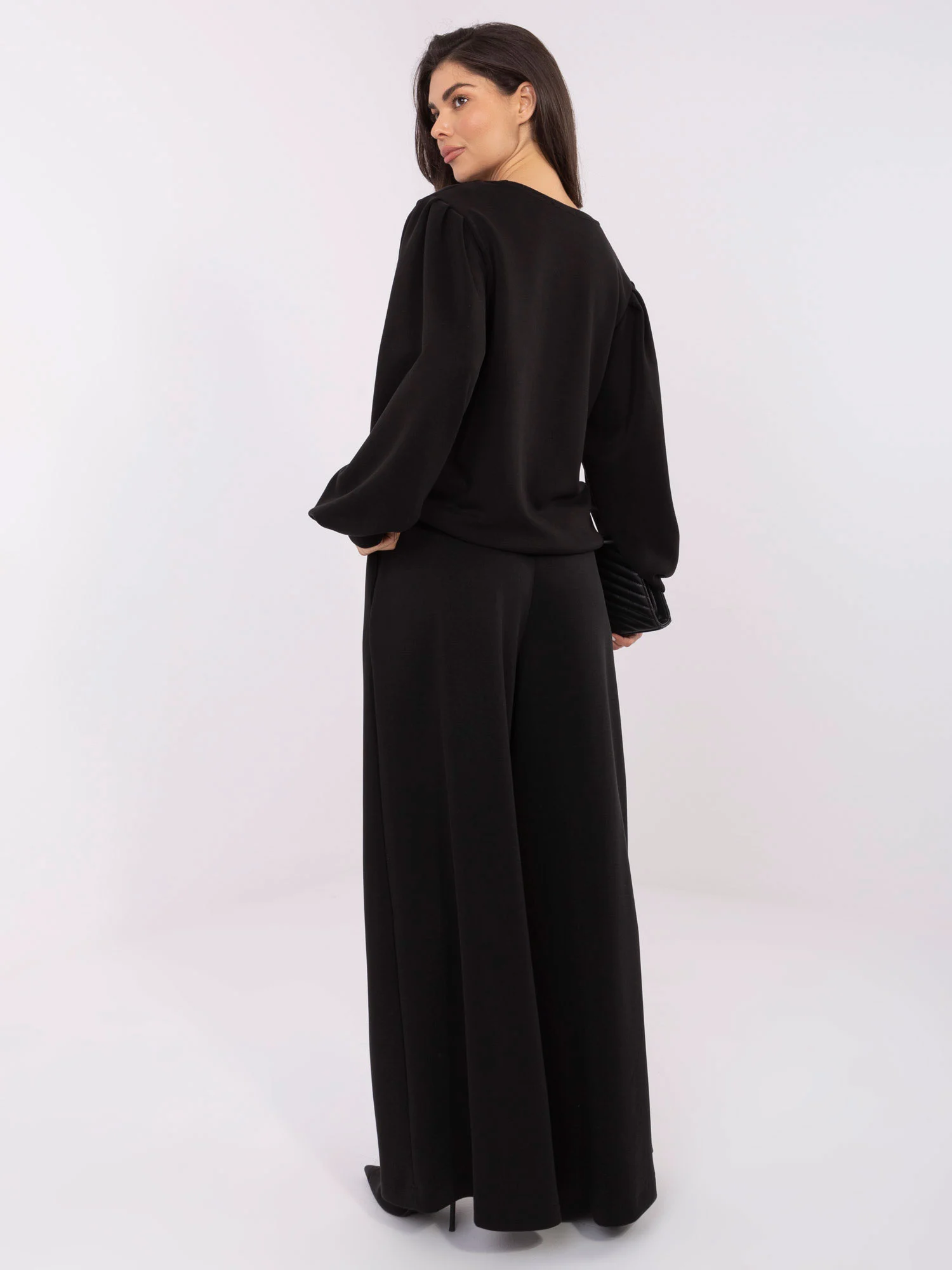 Pantaloni Dama Larga, Guler inalt, MOOIJ, Negru Casual - Image 5