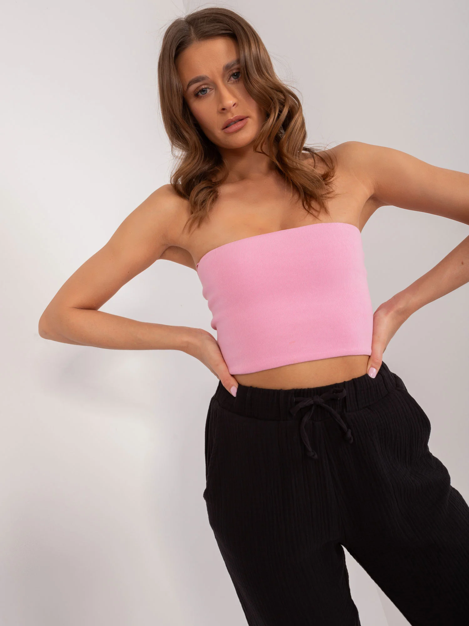 Pantaloni Dama Guler inalt, Bumbac, Sublevel, Negru Casual - imagine 5