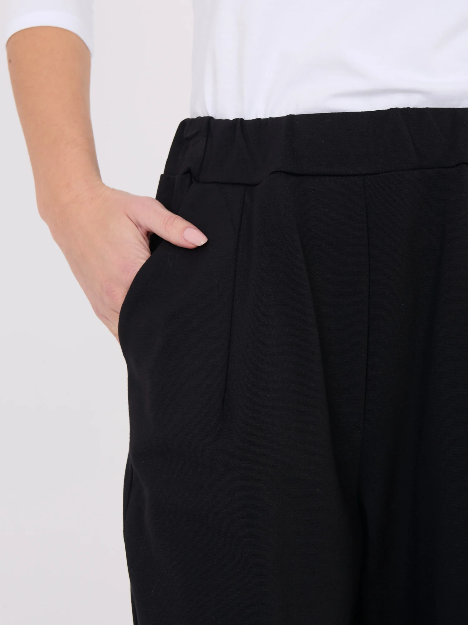Pantaloni Dama Conica, Guler inalt, RUE PARIS, Negru Eleganta Office - Image 5