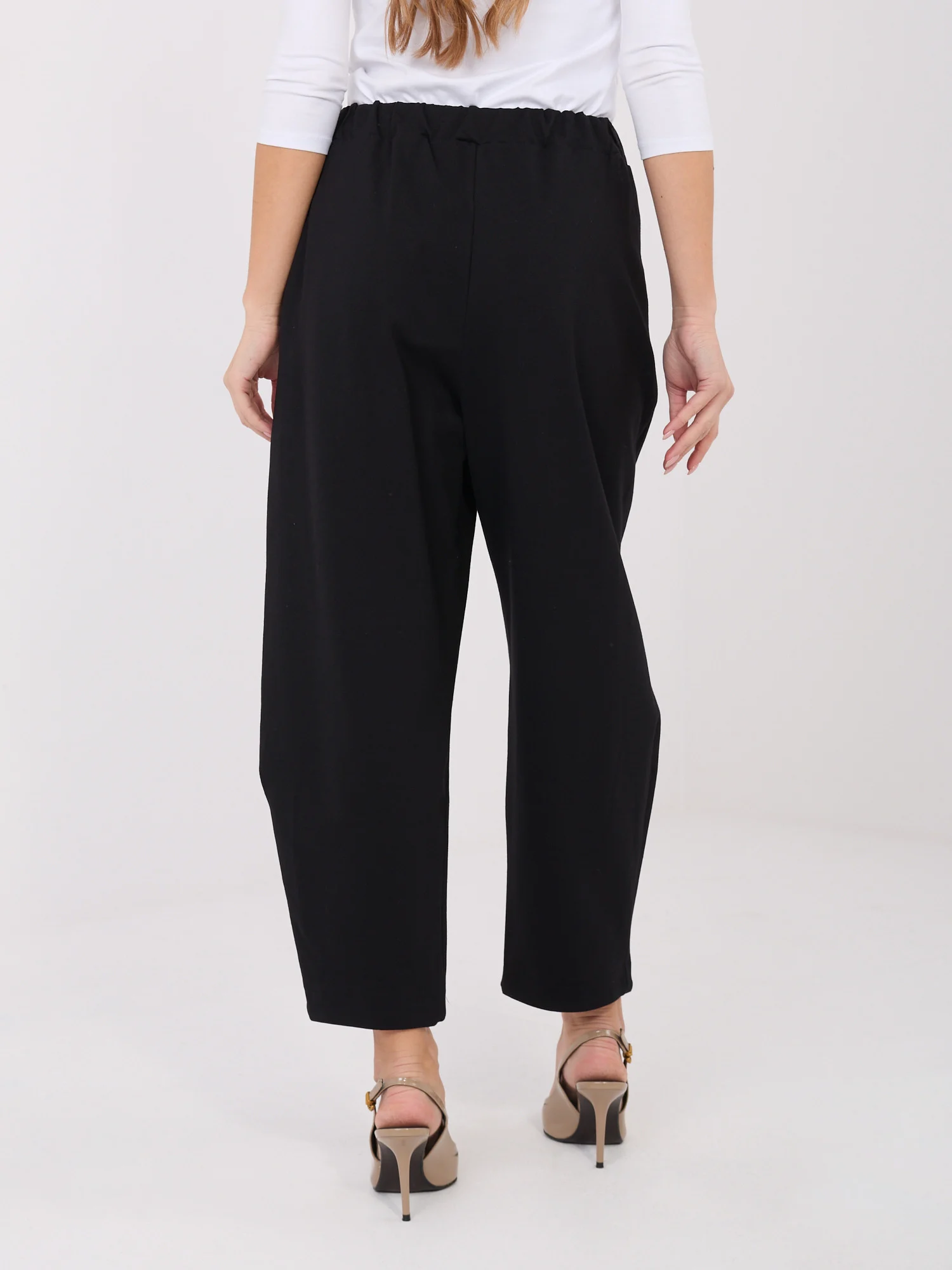 Pantaloni Dama Conica, Guler inalt, RUE PARIS, Negru Eleganta Office - Image 6