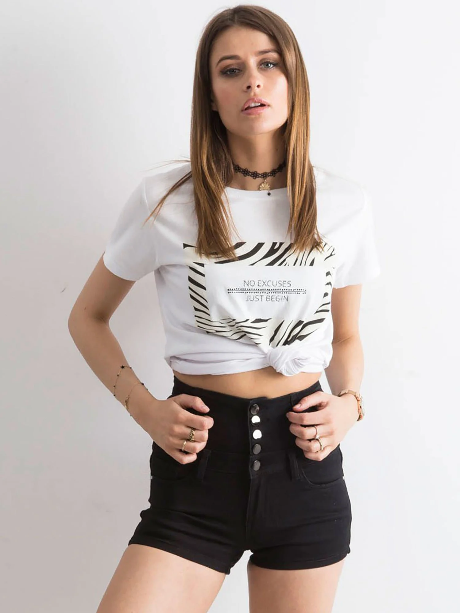 Pantaloni Scurti Dama Dreapta, Guler inalt, Daysie, Negru de Petrecere - imagine 6