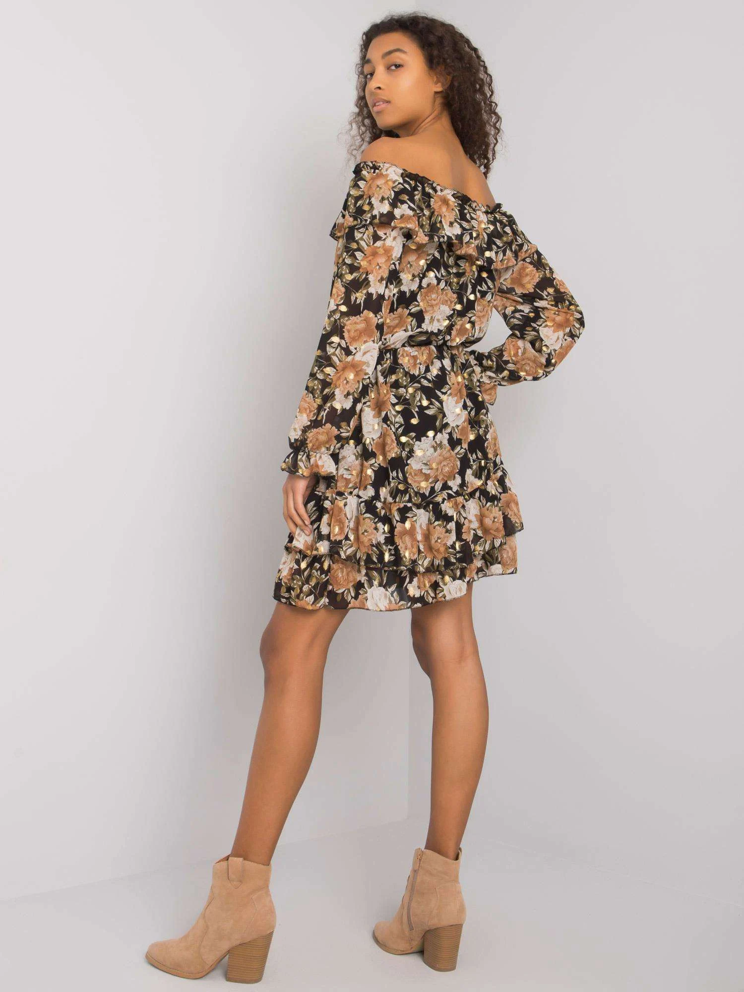Rochie Dama Maxi, Floral, ITALY MODA, Bej Eleganta Office - Image 5