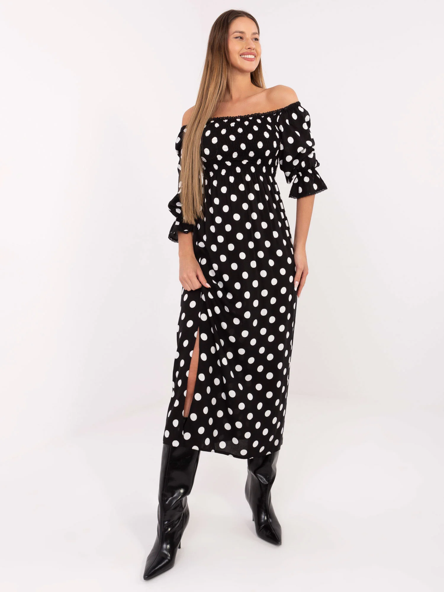 Rochie Dama Midi, Buline, LAKERTA, Alb - Image 3