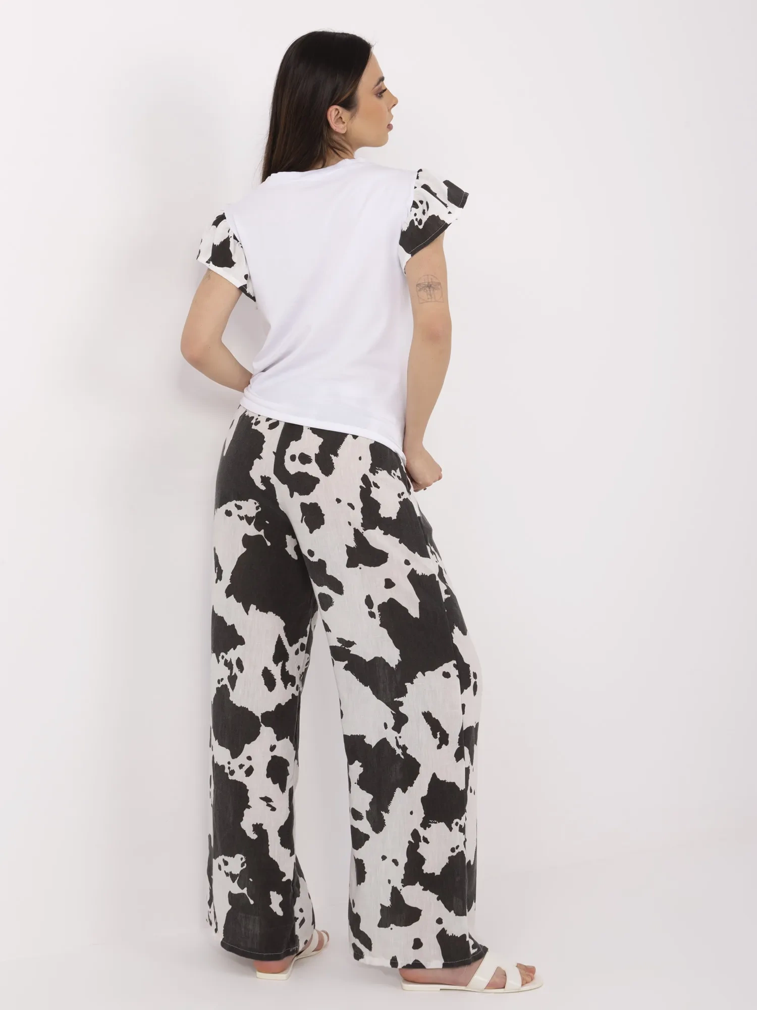 Compleu Dama Mini, Animal print, ITALY MODA, Alb Casual - imagine 5