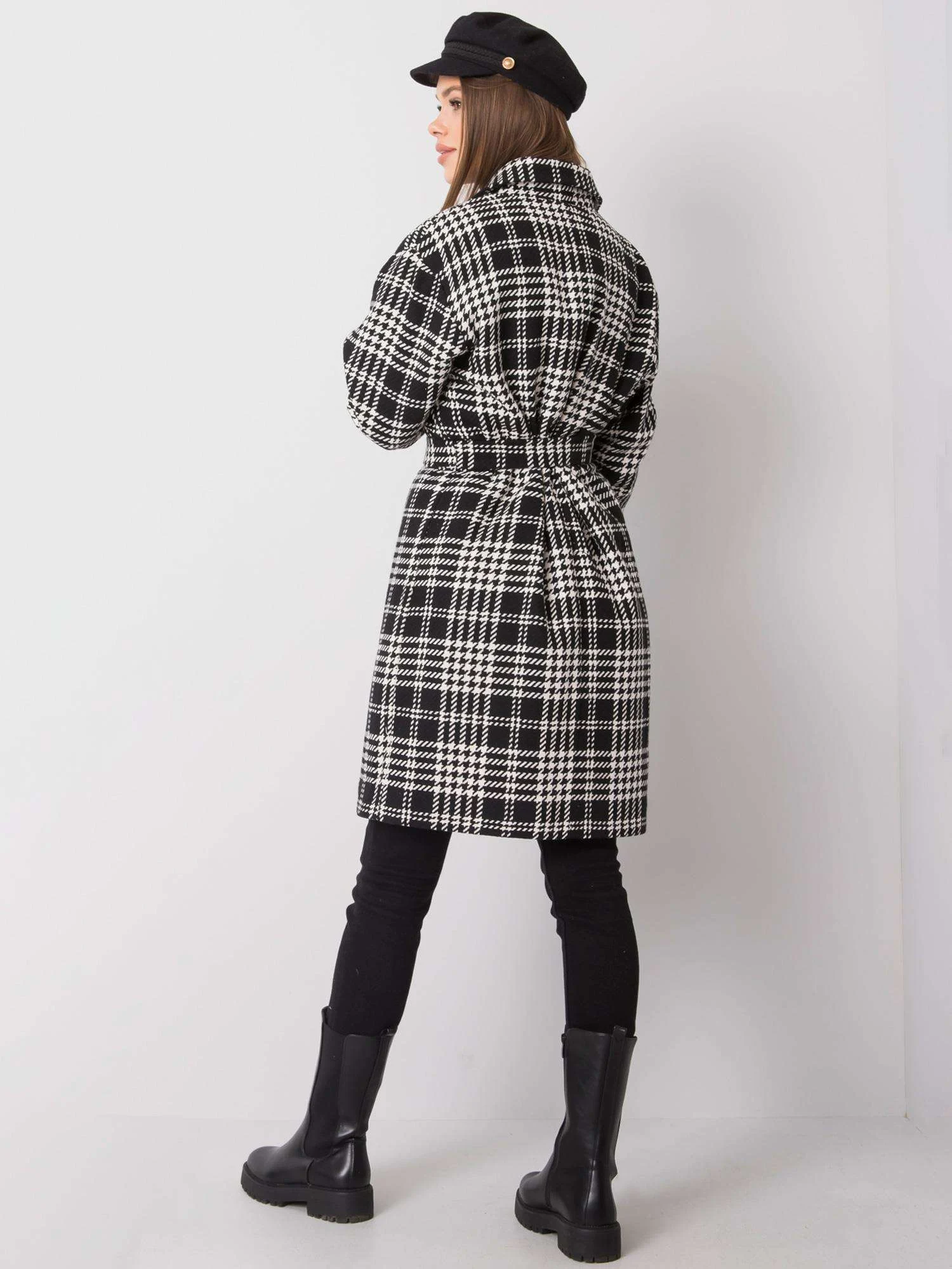 Palton Dama Maneca lunga, Carouri, LAKERTA, Alb Eleganta Office - imagine 4