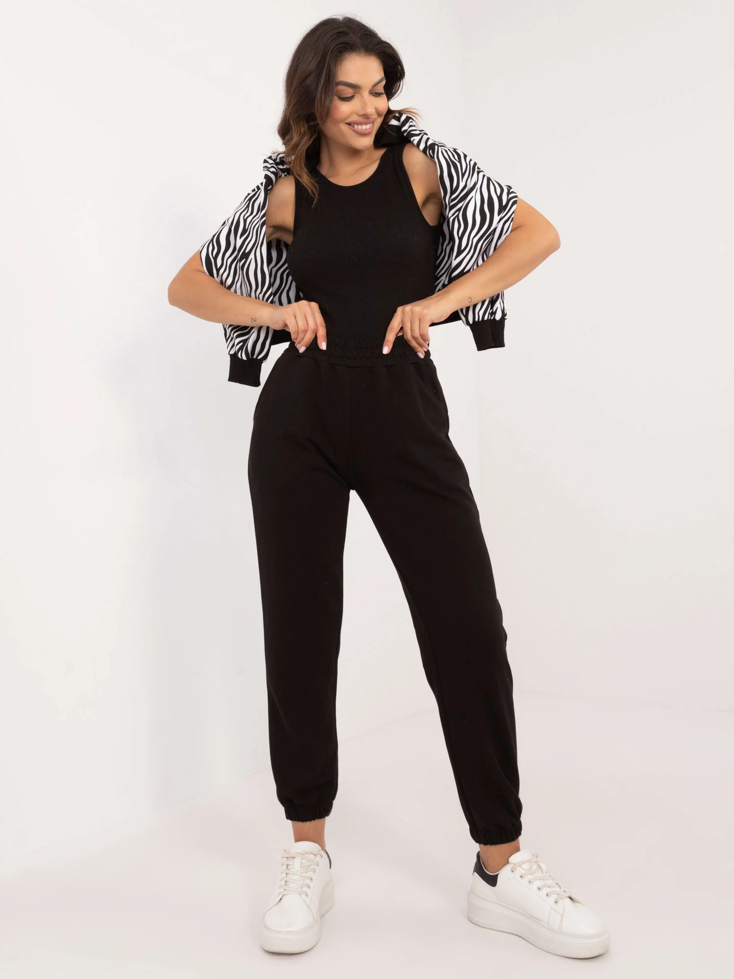 Compleu Dama Maneca lunga, Animal print, My Red Lips, Alb Casual - imagine 5