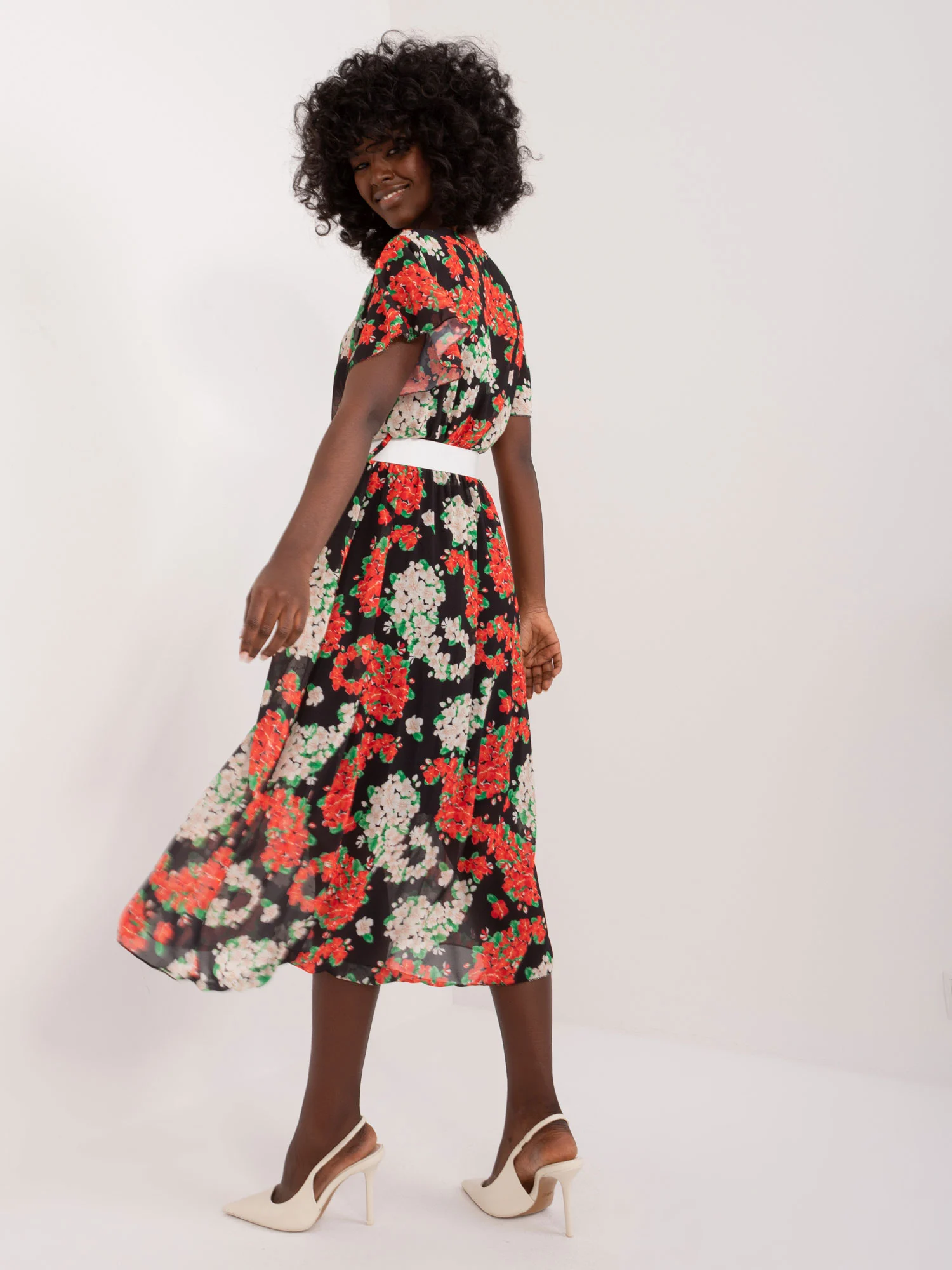 Rochie Dama Midi, Floral, ITALY MODA, Rosu - Image 7