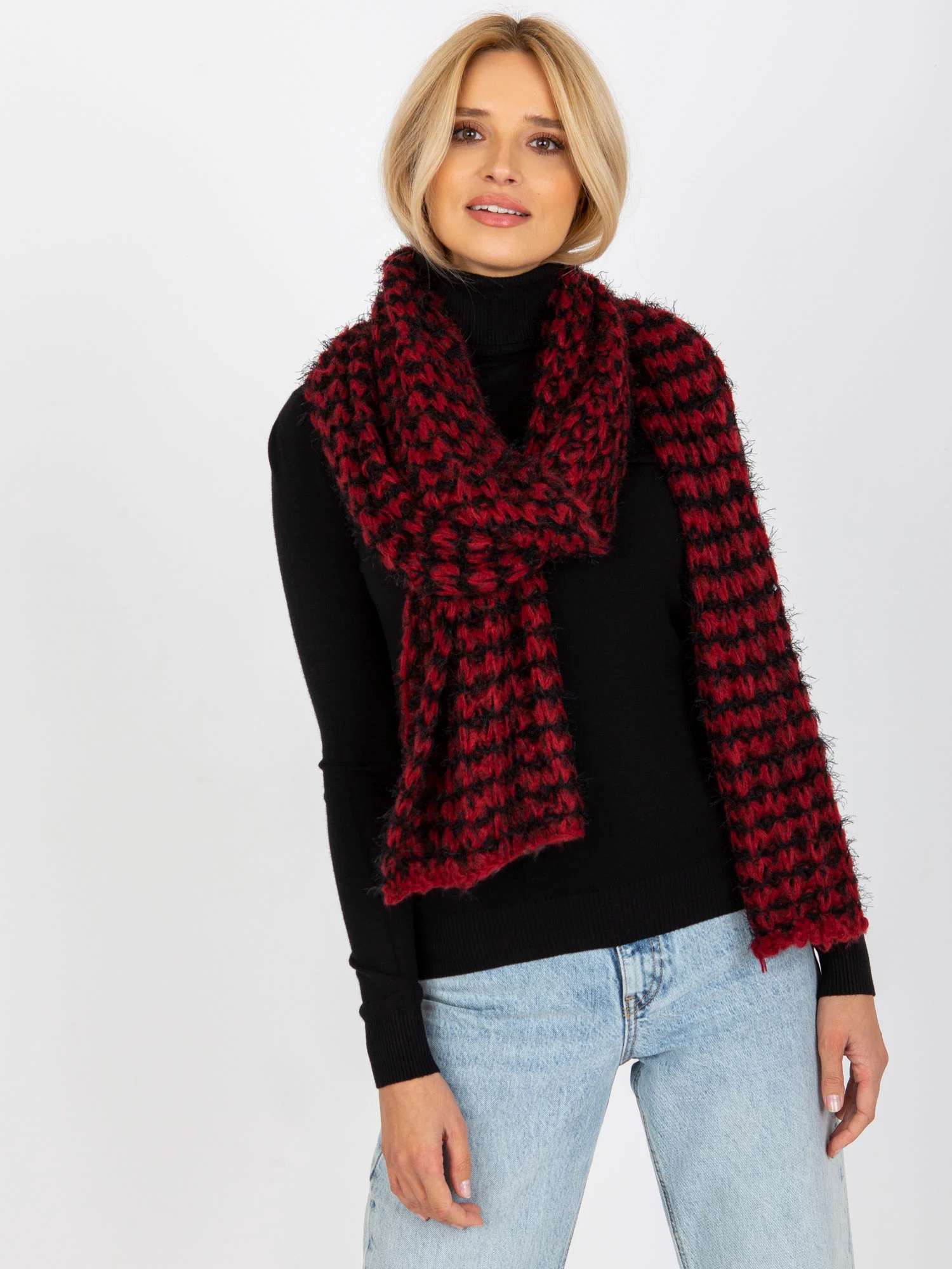 Esarfa Dama Acril, Fashion Hunters, Rosu - imagine 2