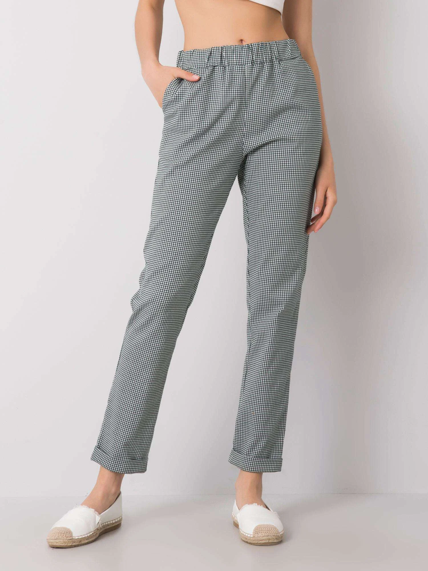 Pantaloni Dama Lunga, Carouri, LAKERTA, Verde Eleganta Office - imagine 3