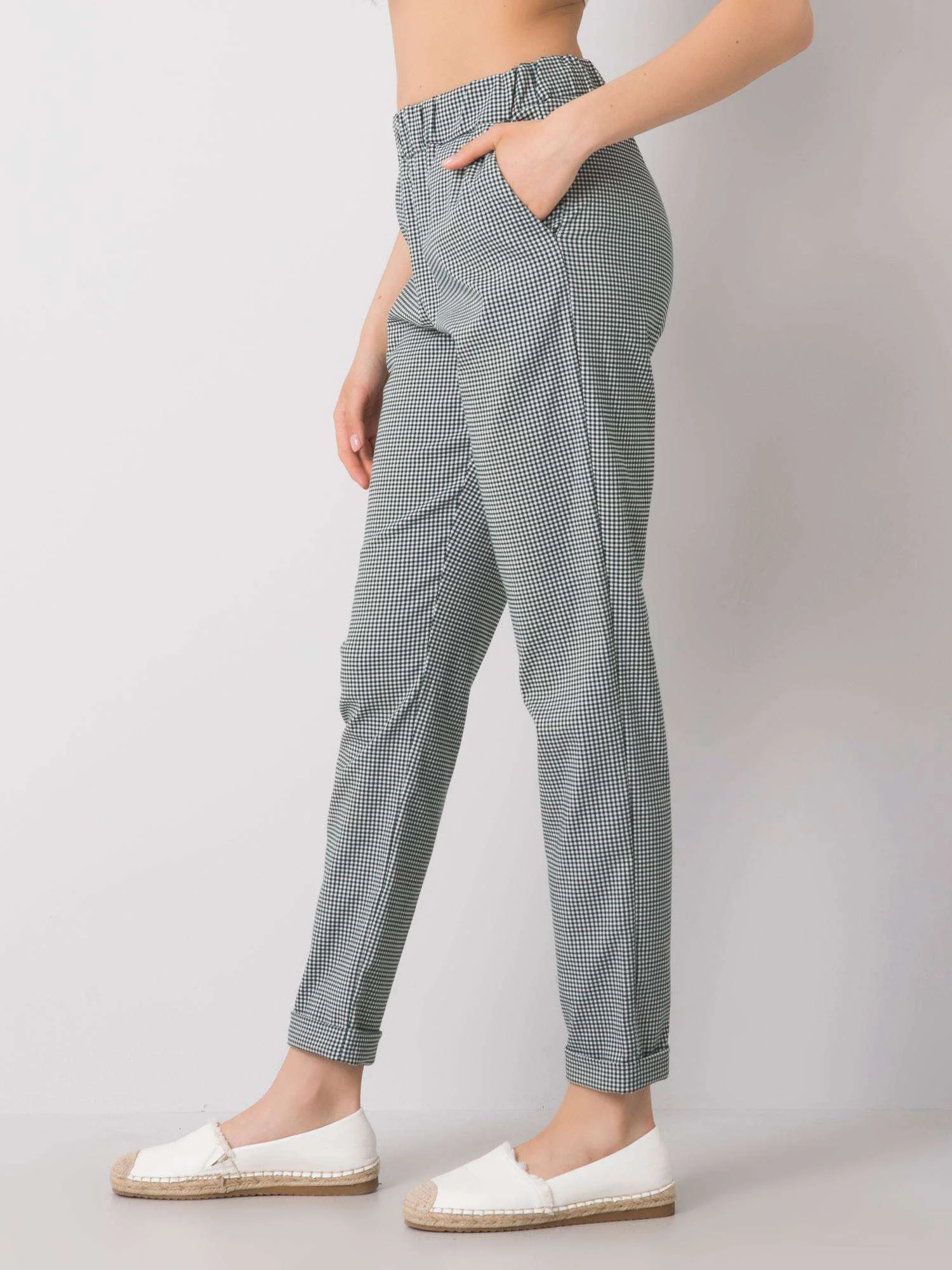 Pantaloni Dama Lunga, Carouri, LAKERTA, Verde Eleganta Office - imagine 4