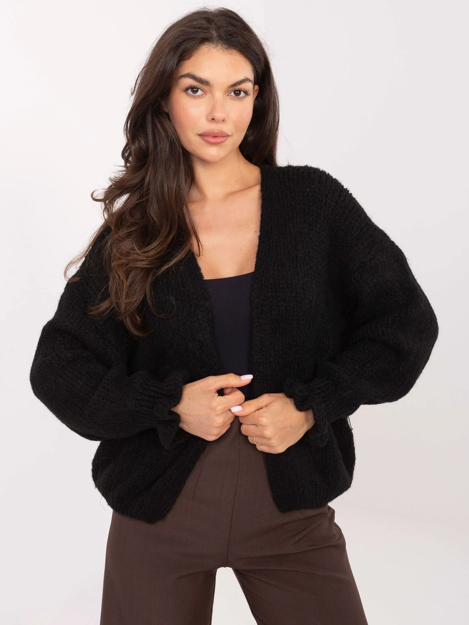 Pulover Dama Maneca lunga, Decolteu alt tip de decolteu, RUE PARIS, Negru Eleganta Office - imagine 2