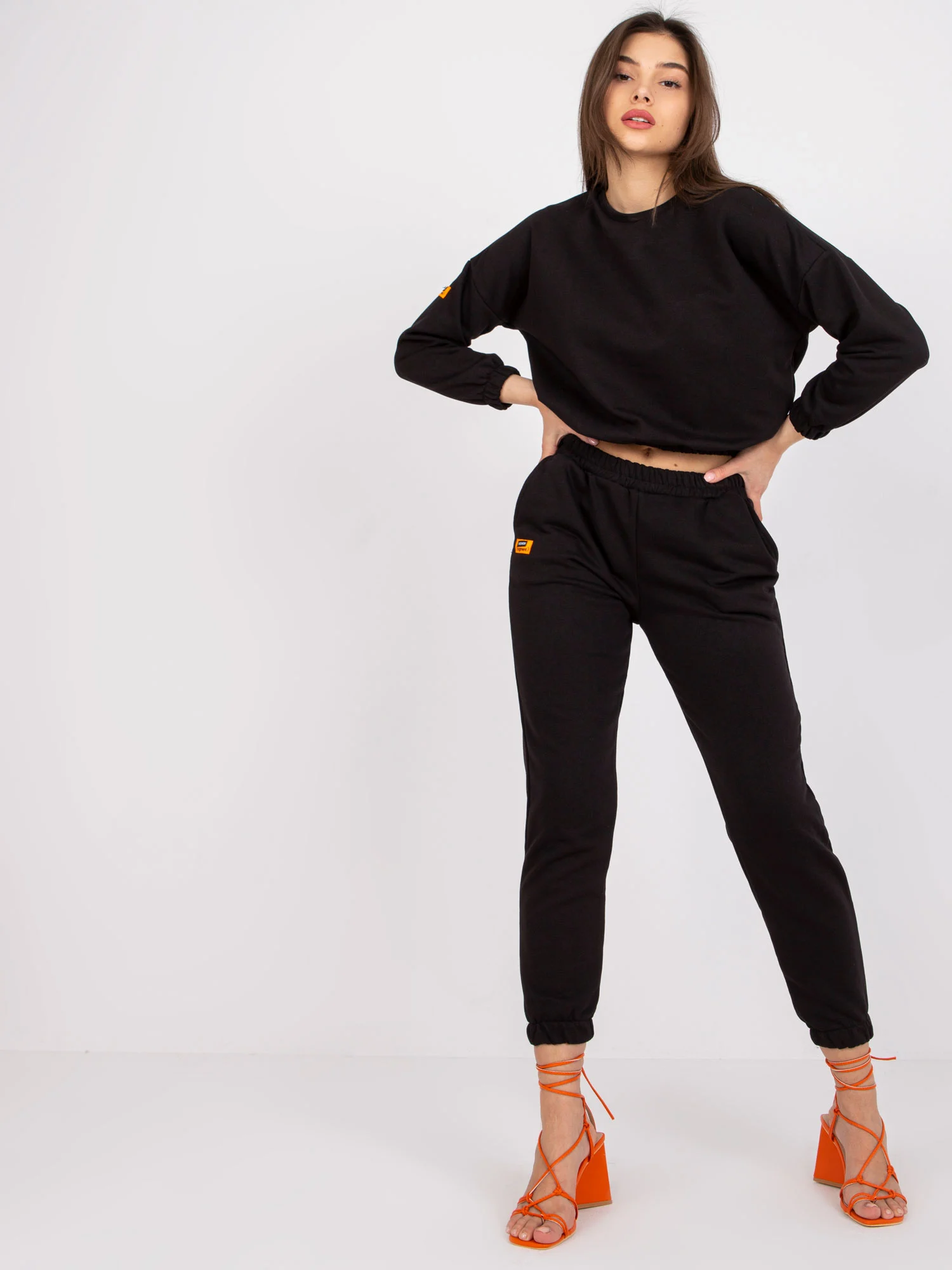 Compleu Dama Maneca lunga, Mansete elastice, LAKERTA, Negru - imagine 6
