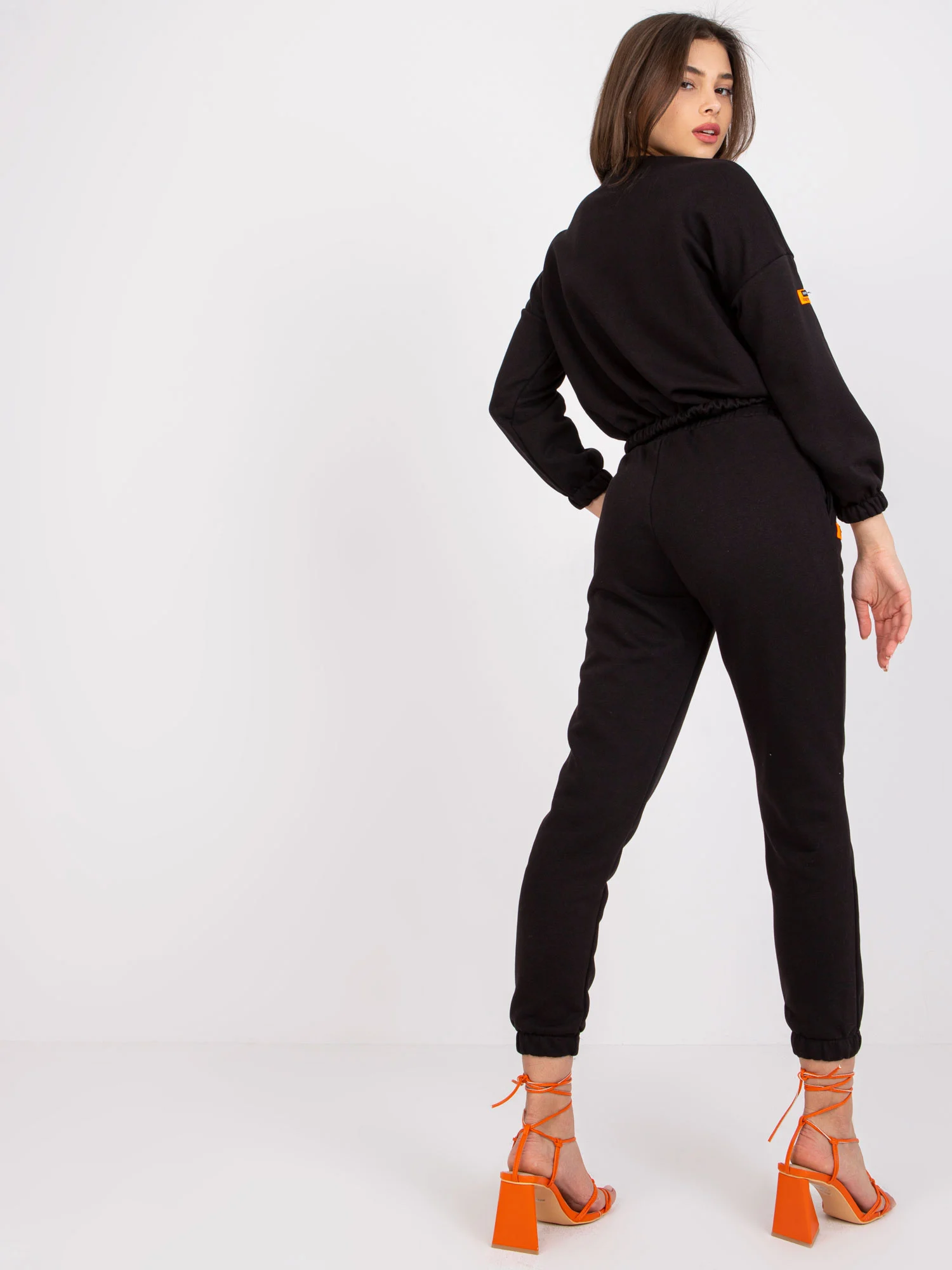 Compleu Dama Maneca lunga, Mansete elastice, LAKERTA, Negru - imagine 3