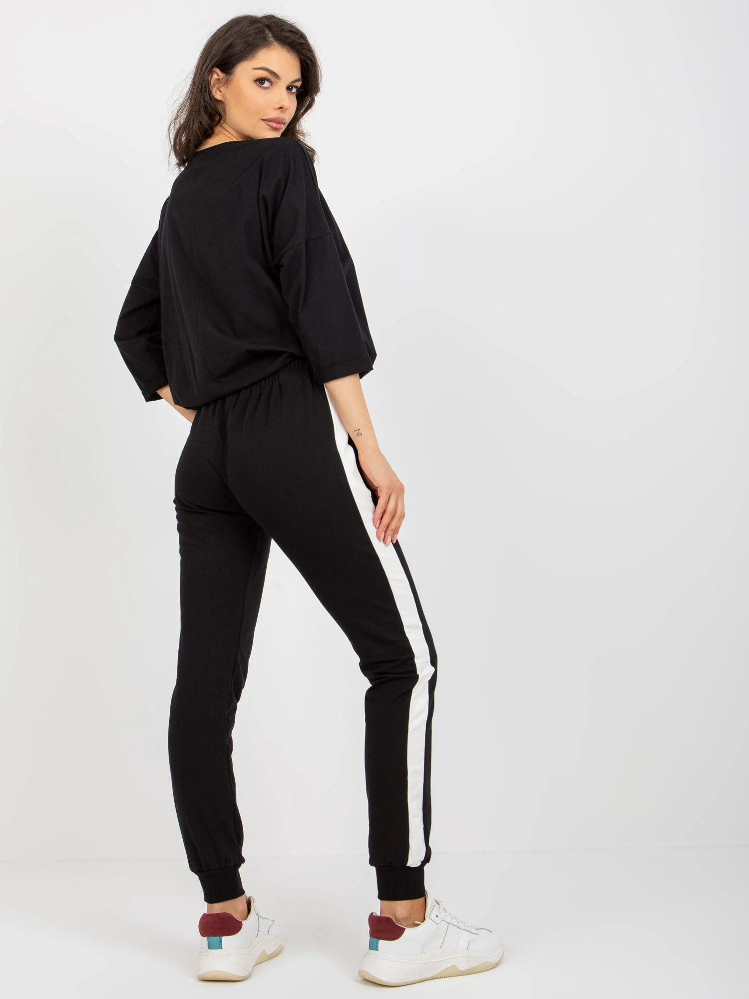 Compleu Dama Maneca 3/4, Mansete elastice, RELEVANCE, Negru Casual - imagine 4