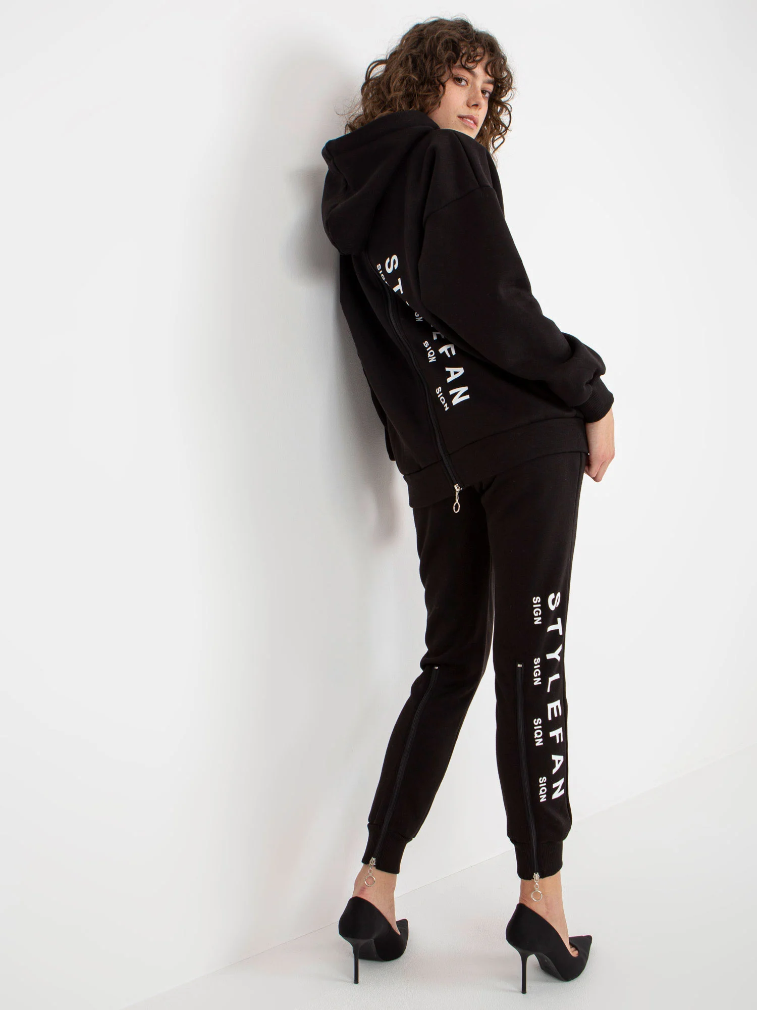 Compleu Dama Maneca lunga, Mansete elastice, My Red Lips, Negru Casual - imagine 2