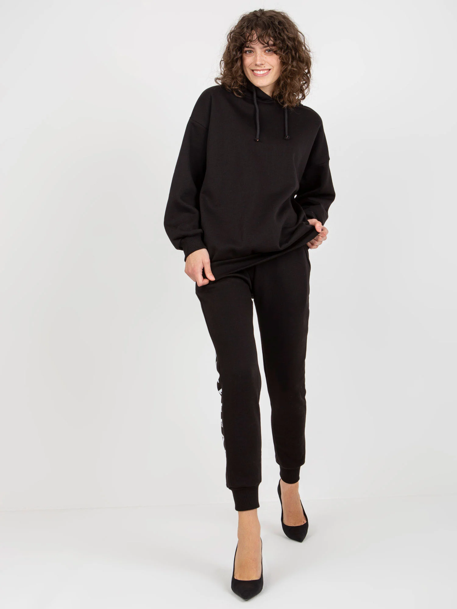 Compleu Dama Maneca lunga, Mansete elastice, My Red Lips, Negru Casual - imagine 6