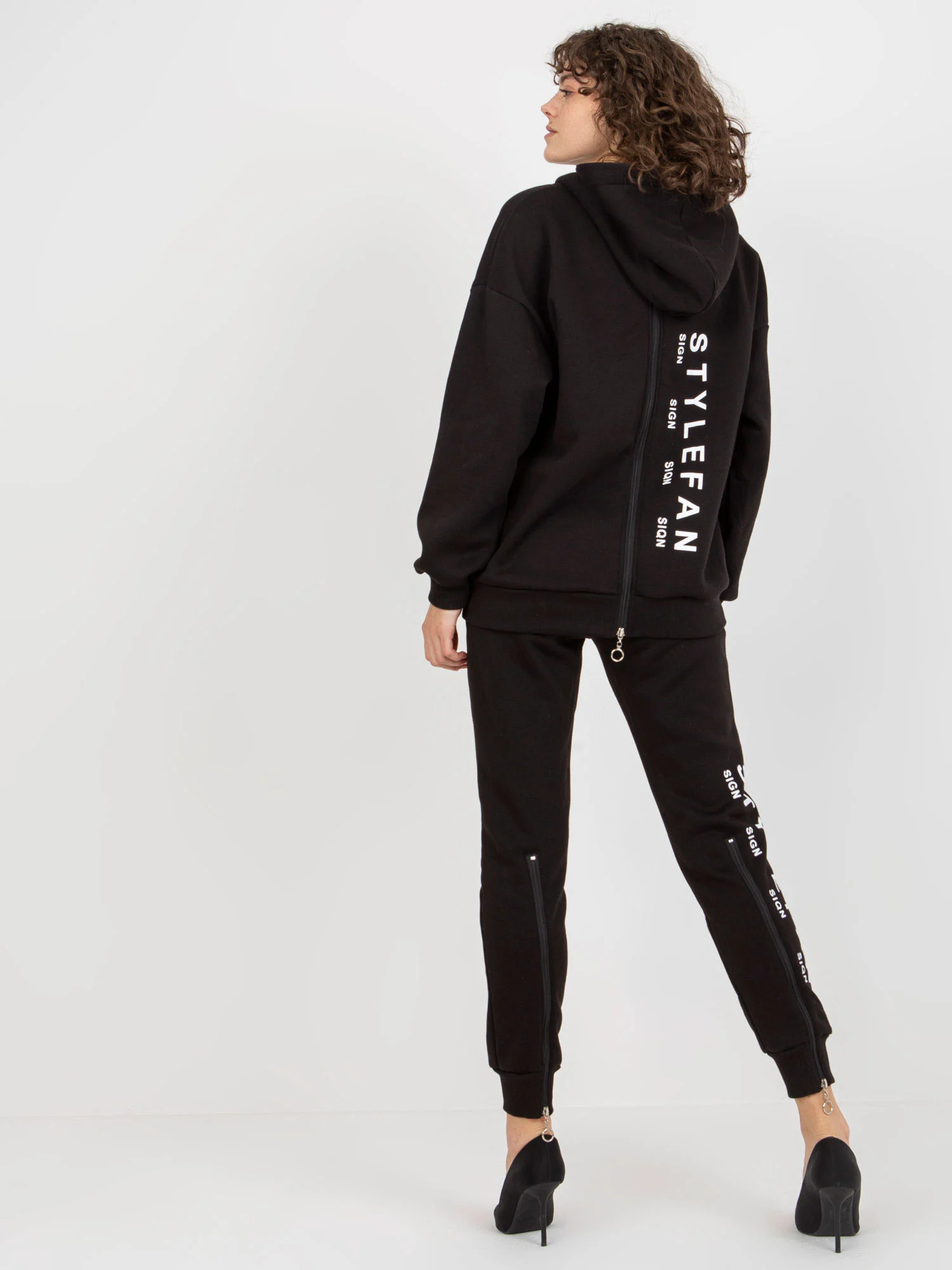 Compleu Dama Maneca lunga, Mansete elastice, My Red Lips, Negru Casual - imagine 4