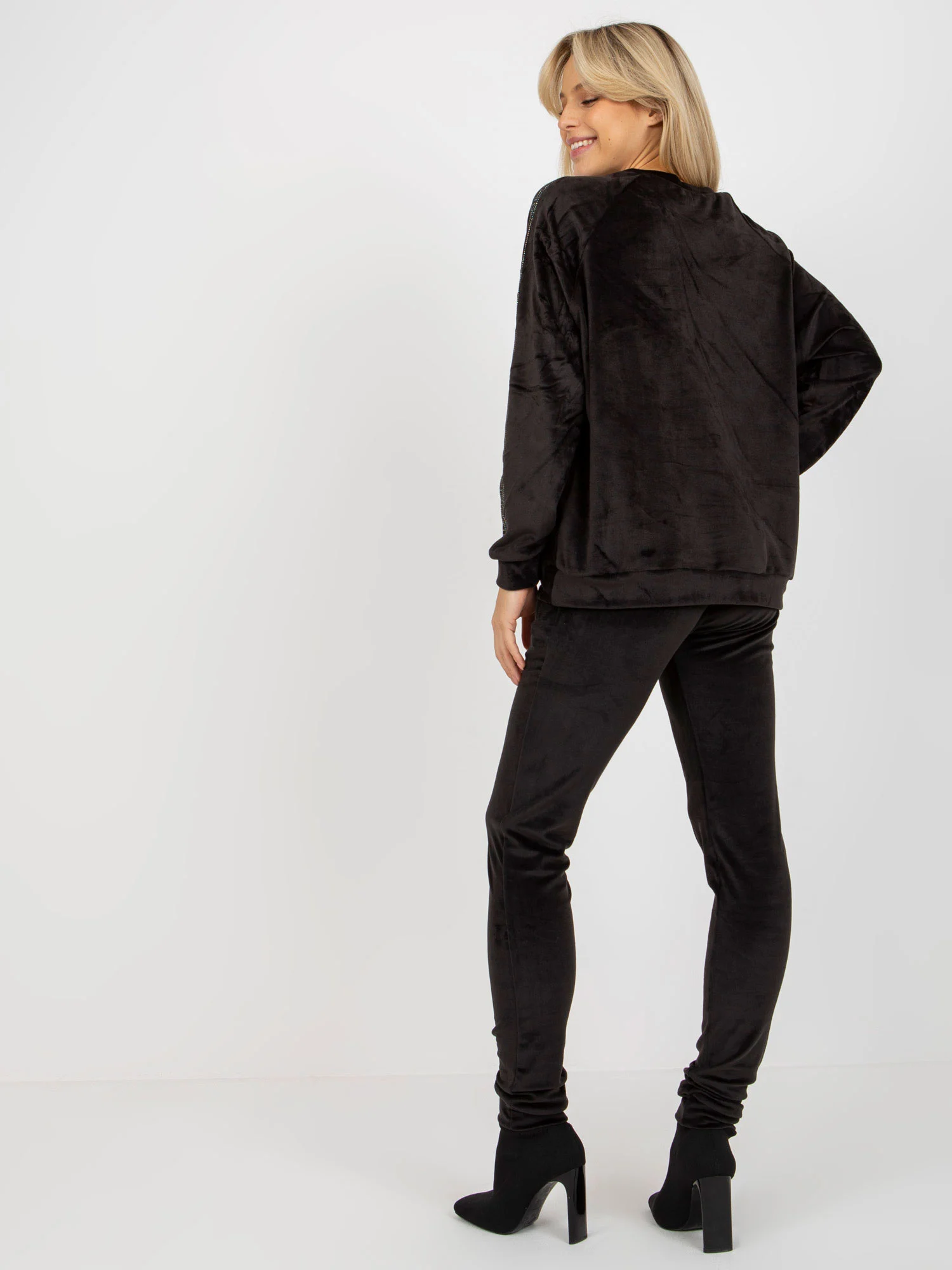 Compleu Dama Maneca lunga, Mansete elastice, RELEVANCE, Negru Casual - imagine 6