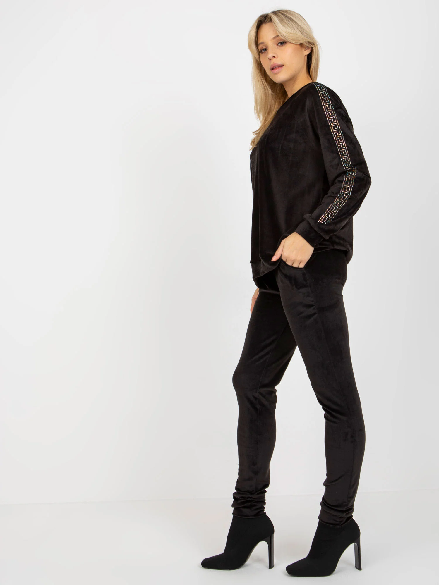 Compleu Dama Maneca lunga, Mansete elastice, RELEVANCE, Negru Casual - imagine 2