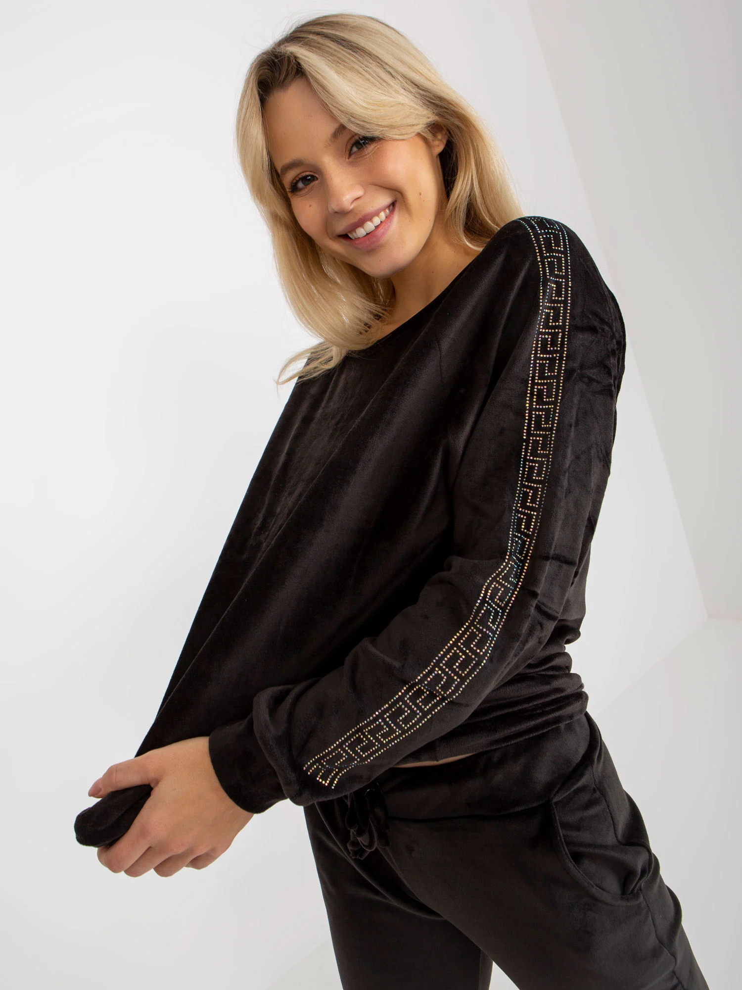 Compleu Dama Maneca lunga, Mansete elastice, RELEVANCE, Negru Casual - imagine 5