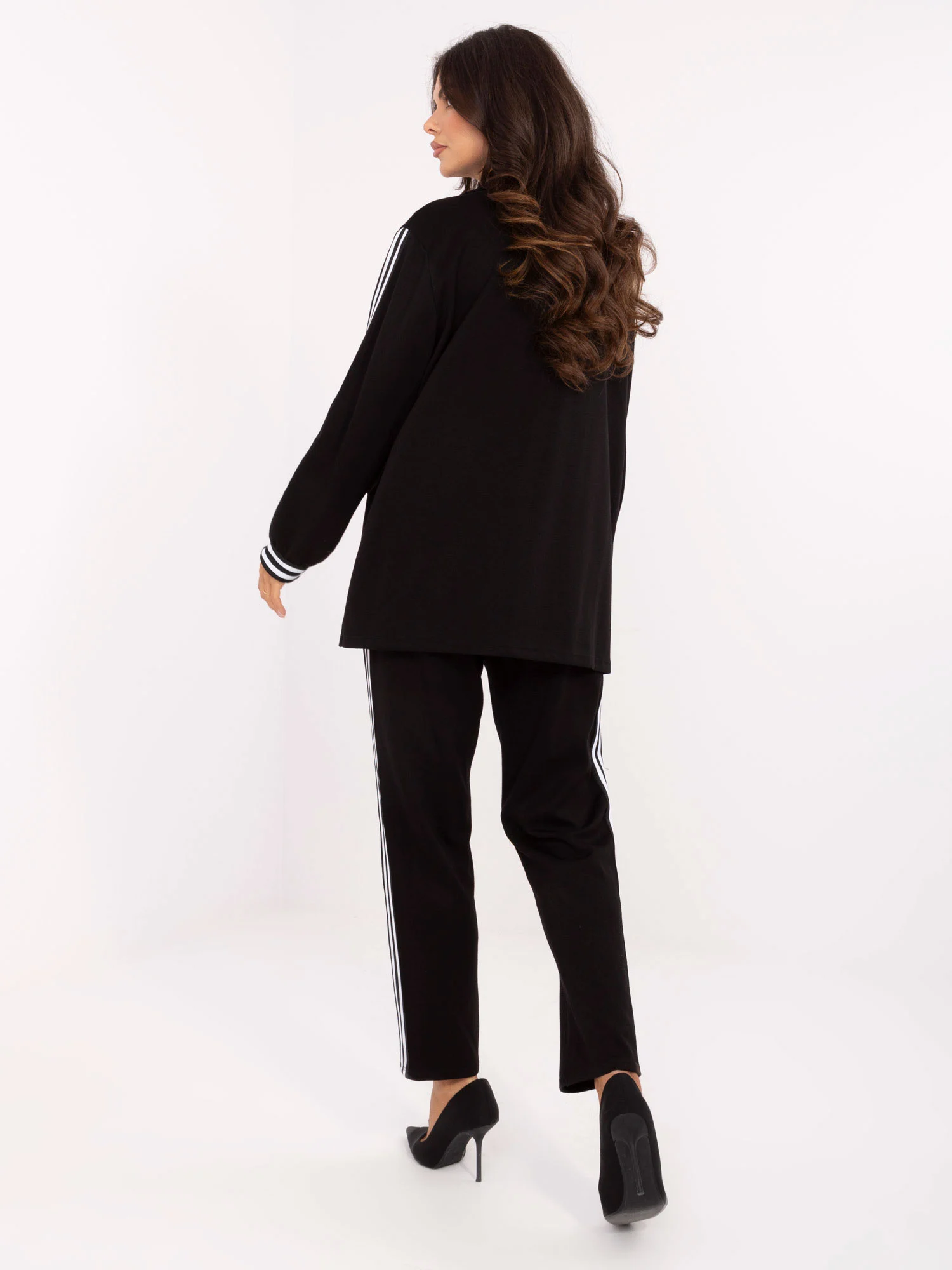 Compleu Dama Maneca lunga, Conica, RUE PARIS, Negru Casual - imagine 4
