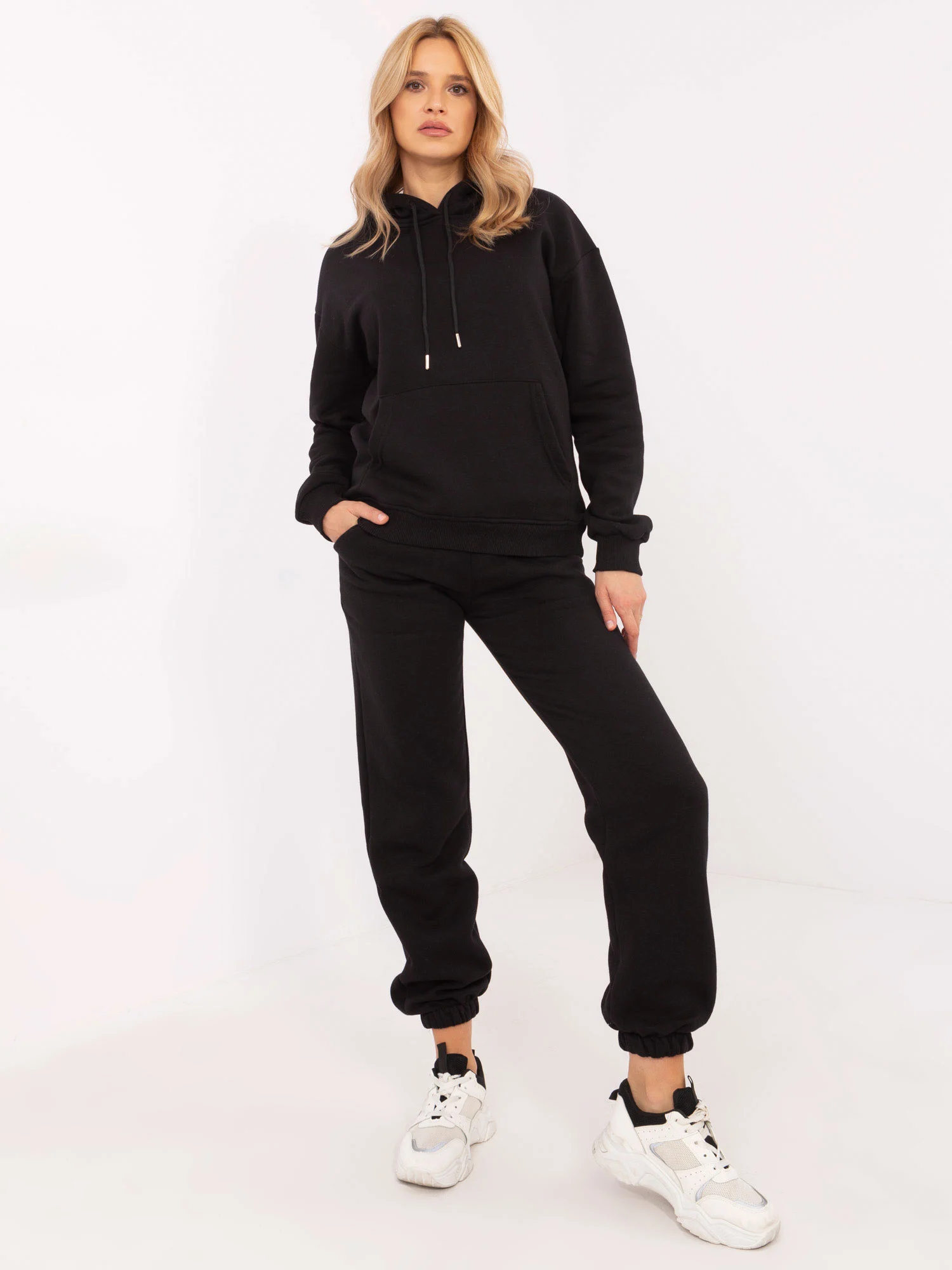 Compleu Dama Maneca lunga, Mansete elastice, Calimera, Negru Casual - imagine 2