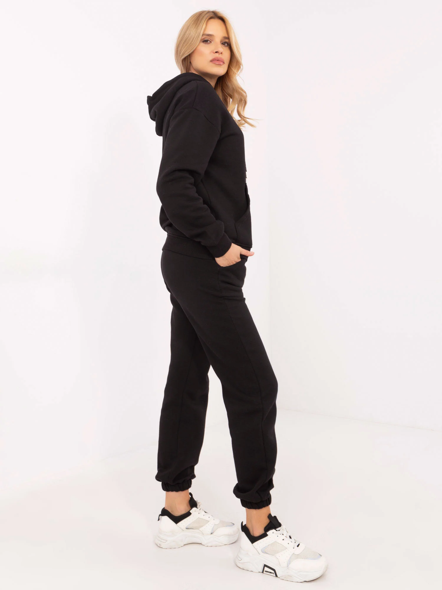 Compleu Dama Maneca lunga, Mansete elastice, Calimera, Negru Casual - imagine 3