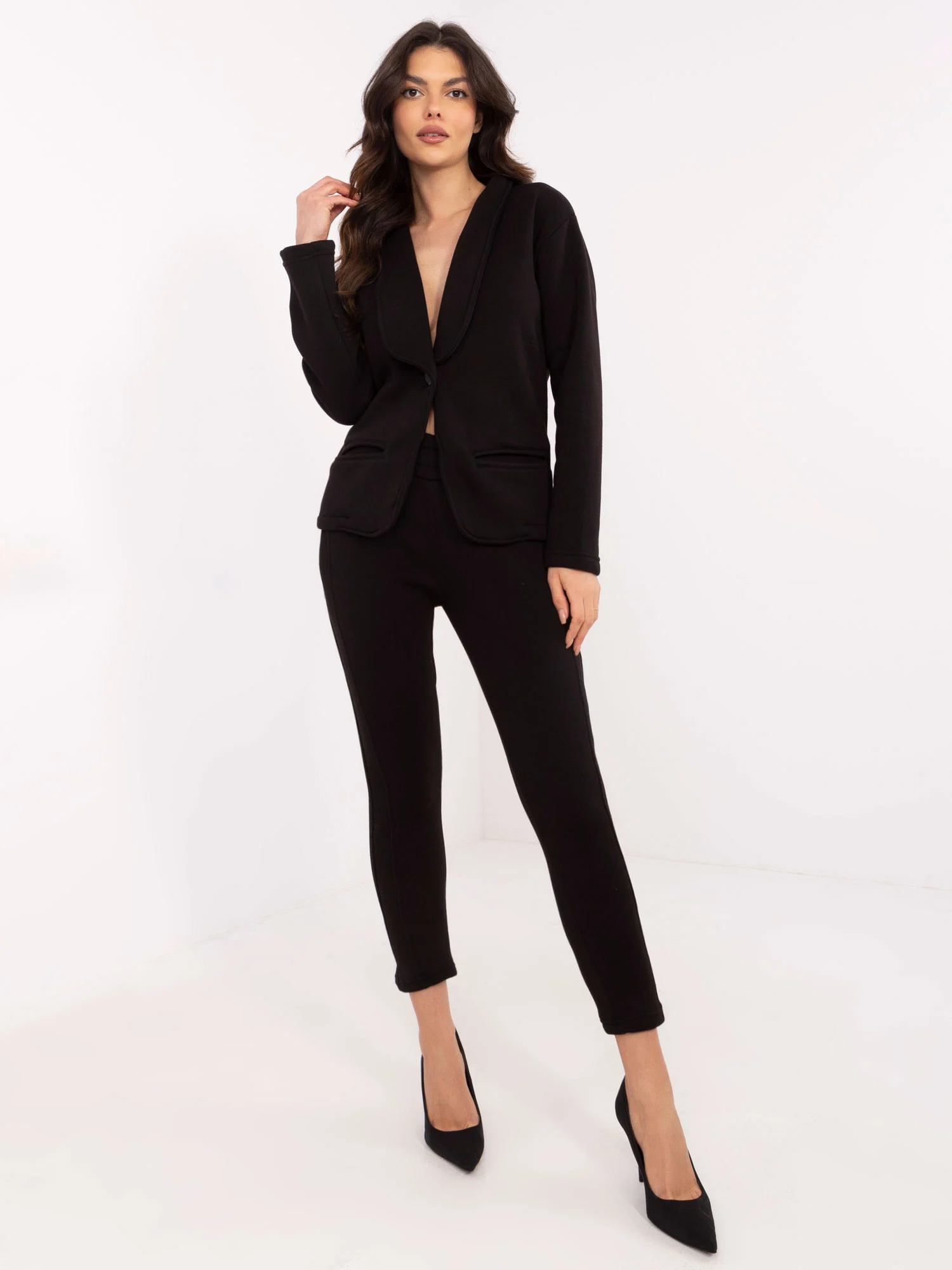 Compleu Dama Maneca lunga, Conica, Your Red Lips, Negru Casual - Image 5