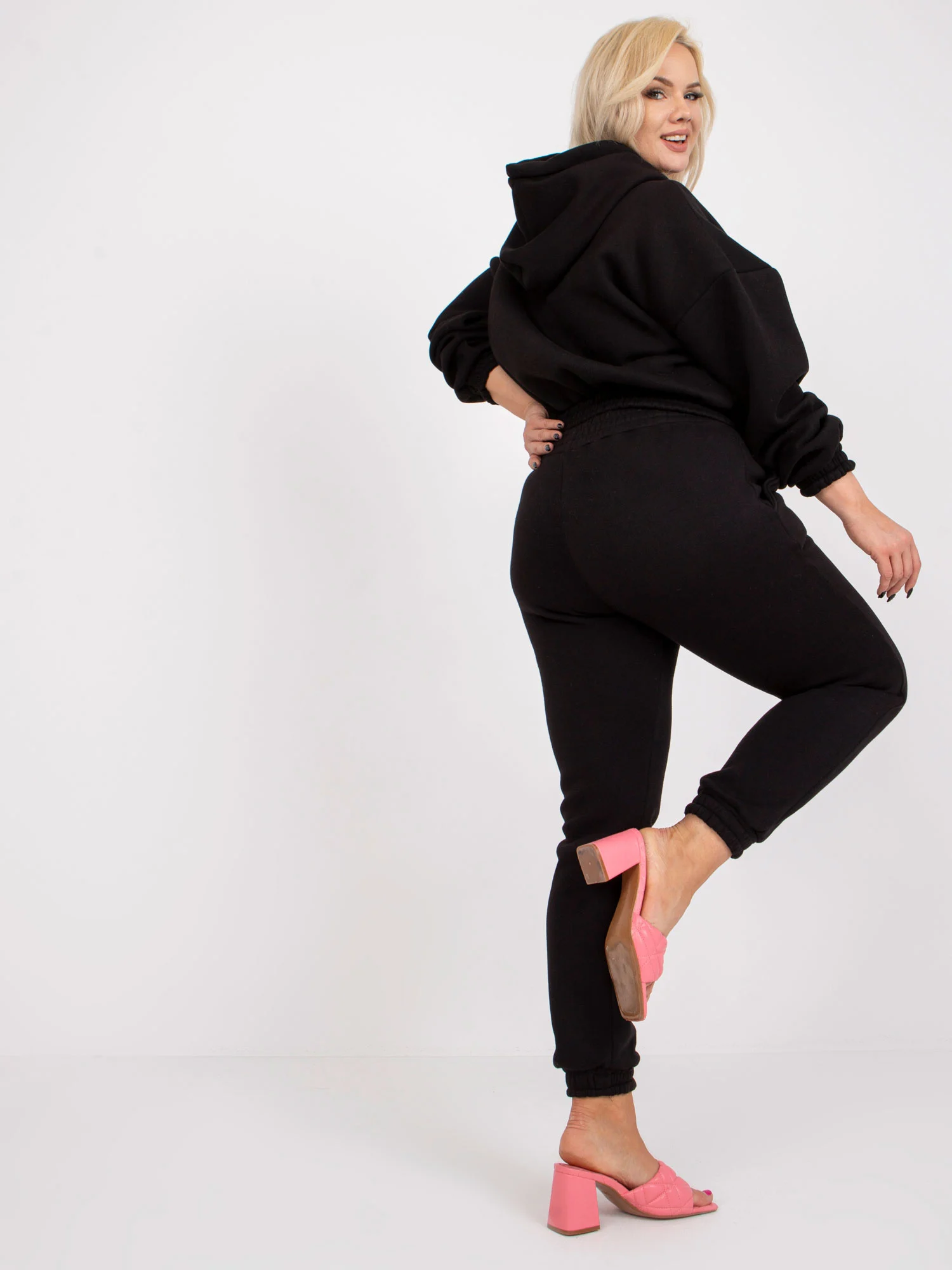 Compleu Dama Maneca lunga, Mansete elastice, Pointx, Negru Casual - imagine 4