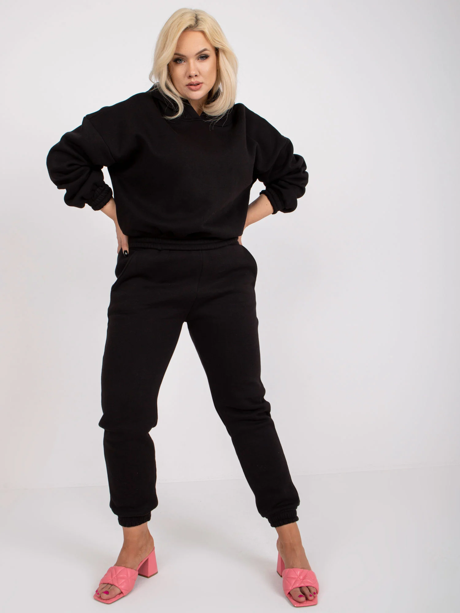 Compleu Dama Maneca lunga, Mansete elastice, Pointx, Negru Casual - imagine 6