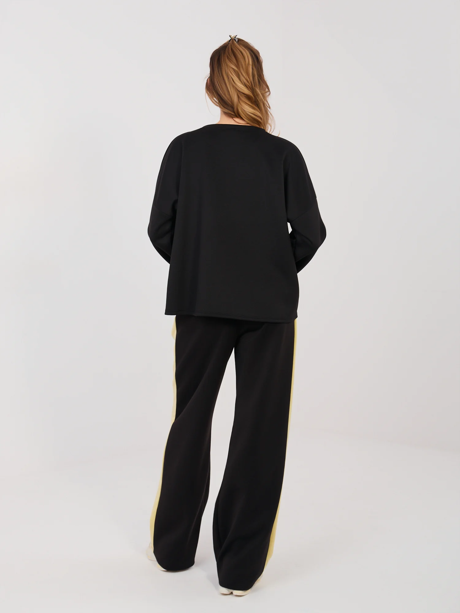 Compleu Dama Maneca lunga, Larga, RUE PARIS, Negru Casual - Image 7