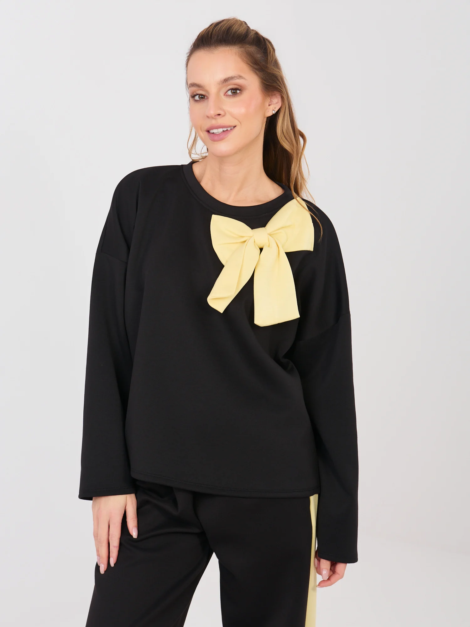 Compleu Dama Maneca lunga, Larga, RUE PARIS, Negru Casual - Image 6