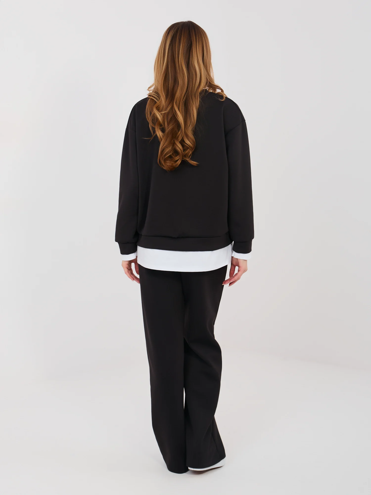 Compleu Dama Maneca lunga, Dreapta, RUE PARIS, Negru Casual - imagine 5