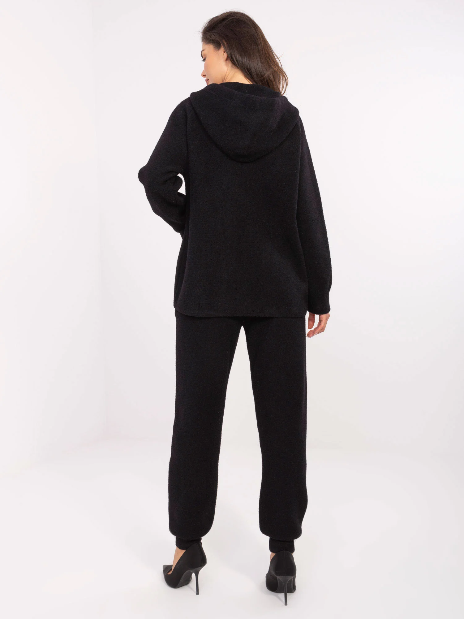 Compleu Dama Maneca lunga, Mansete elastice, Fashion Hunters, Negru Casual - imagine 4