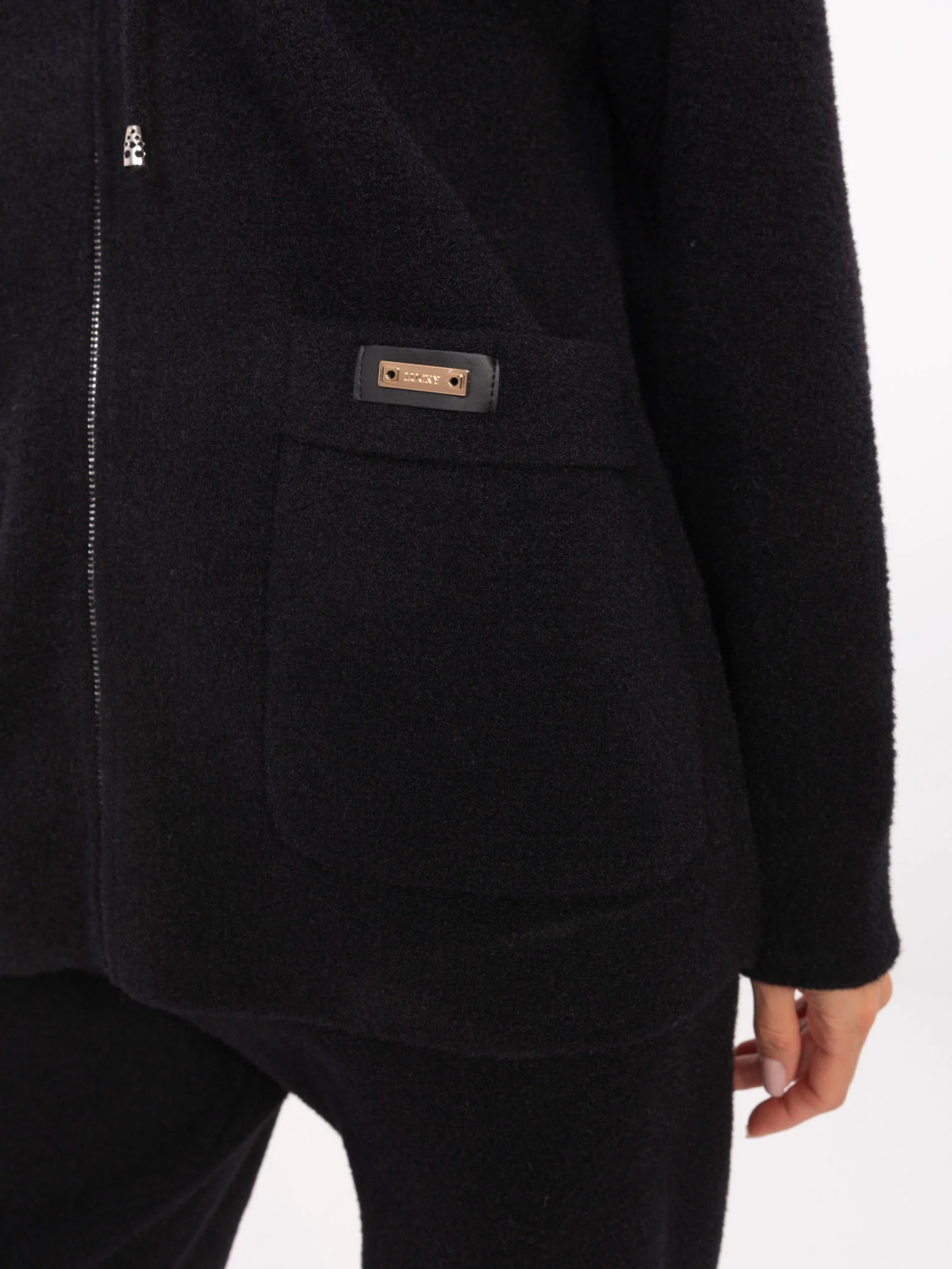 Compleu Dama Maneca lunga, Mansete elastice, Fashion Hunters, Negru Casual - imagine 6