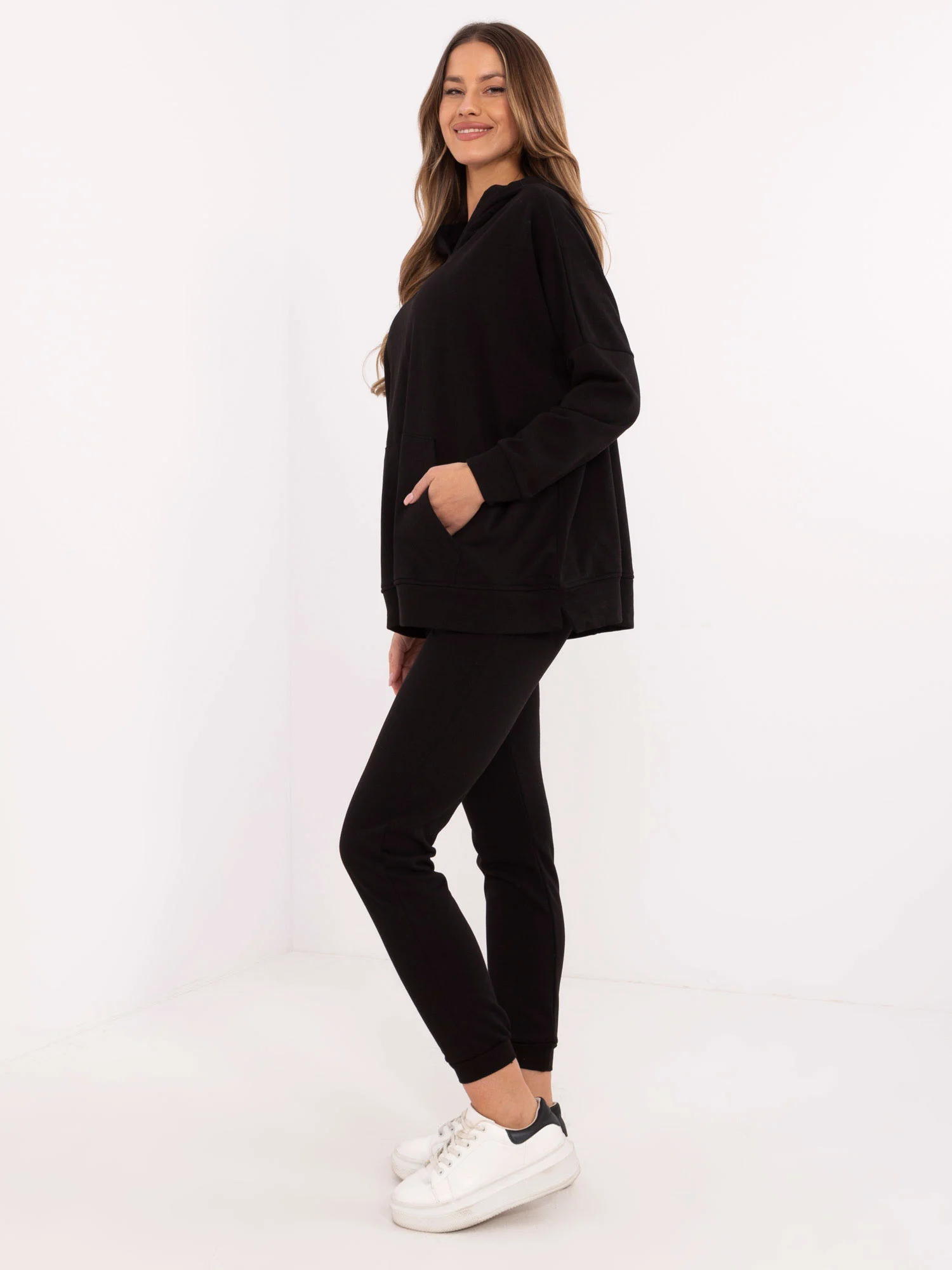 Compleu Dama Maneca lunga, Mansete elastice, My Red Lips, Negru Casual - imagine 2