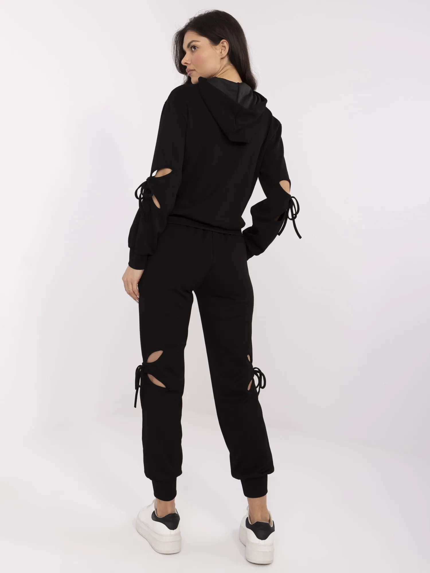 Compleu Dama Maneca lunga, Mansete elastice, Vinceotto, Negru Casual - imagine 5