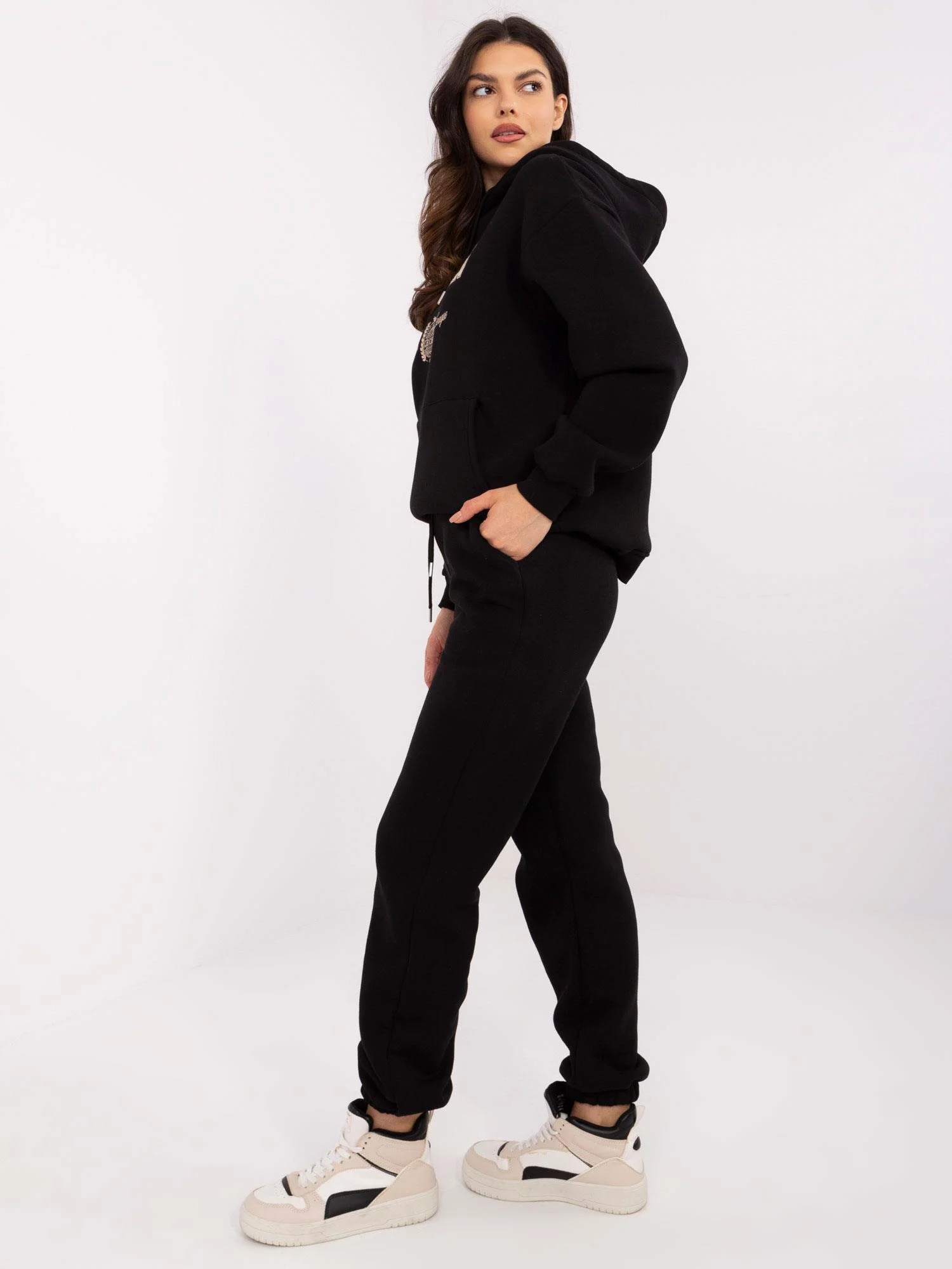 Compleu Dama Maneca lunga, Mansete elastice, Calimera, Negru Casual - imagine 3