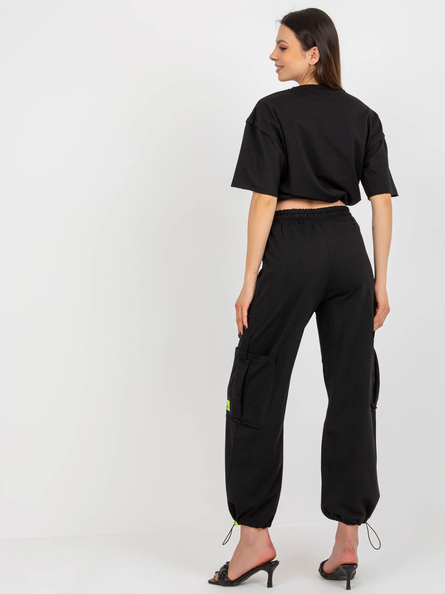 Compleu Dama Mini, Mansete elastice, BADU, Negru Casual - imagine 7
