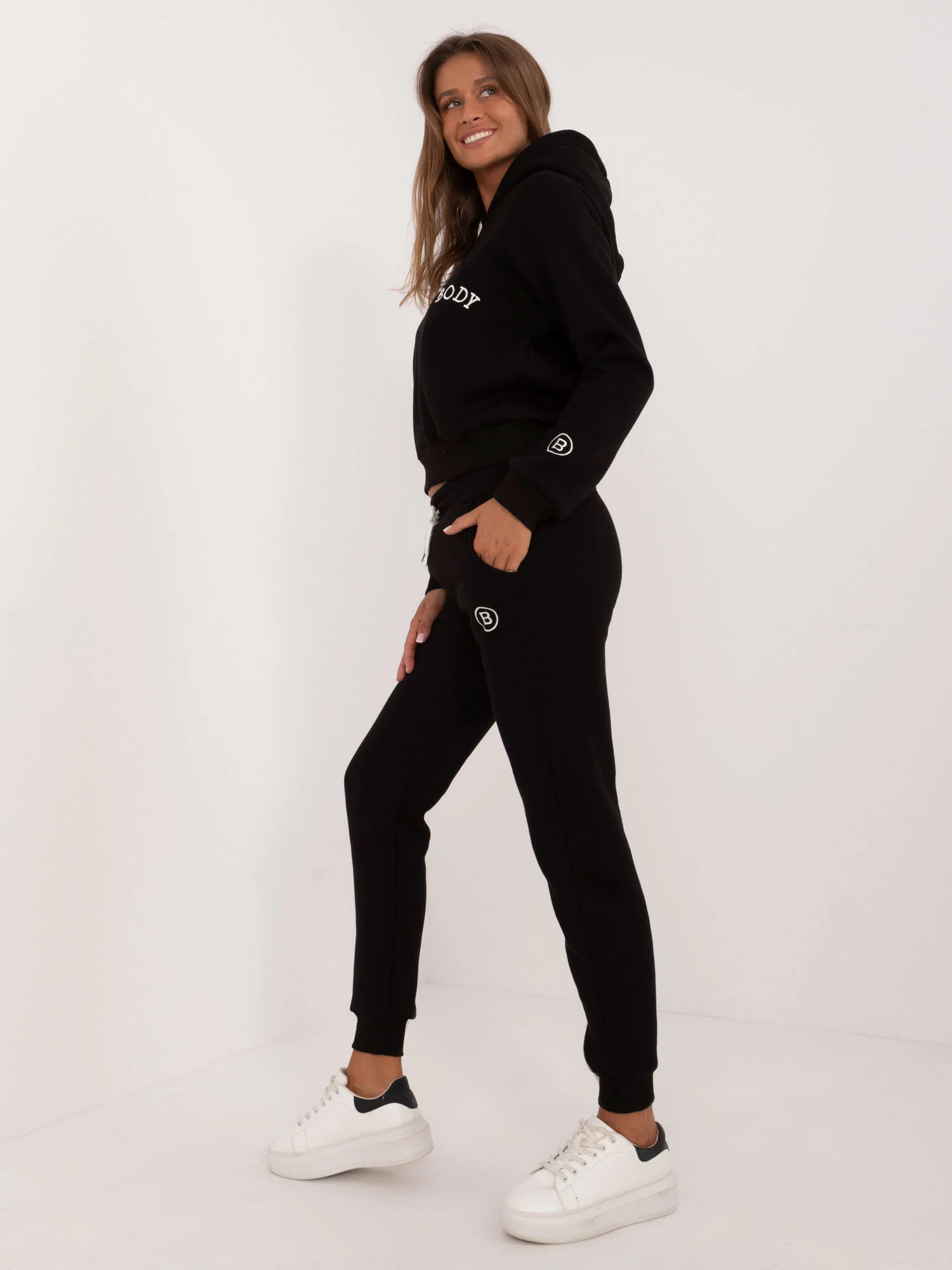 Compleu Dama Maneca lunga, Mansete elastice, My Red Lips, Negru - imagine 2