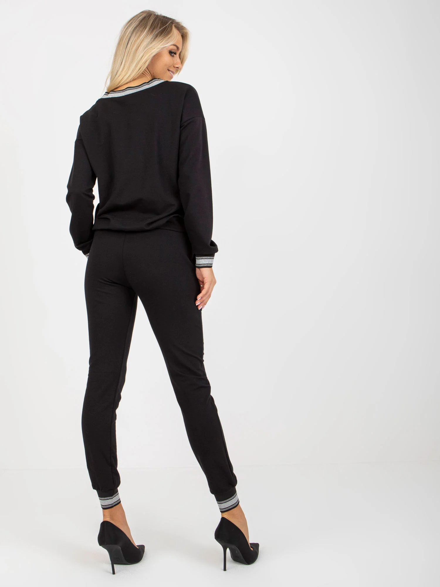 Compleu Dama Maneca lunga, Mansete elastice, RELEVANCE, Negru Casual - imagine 6