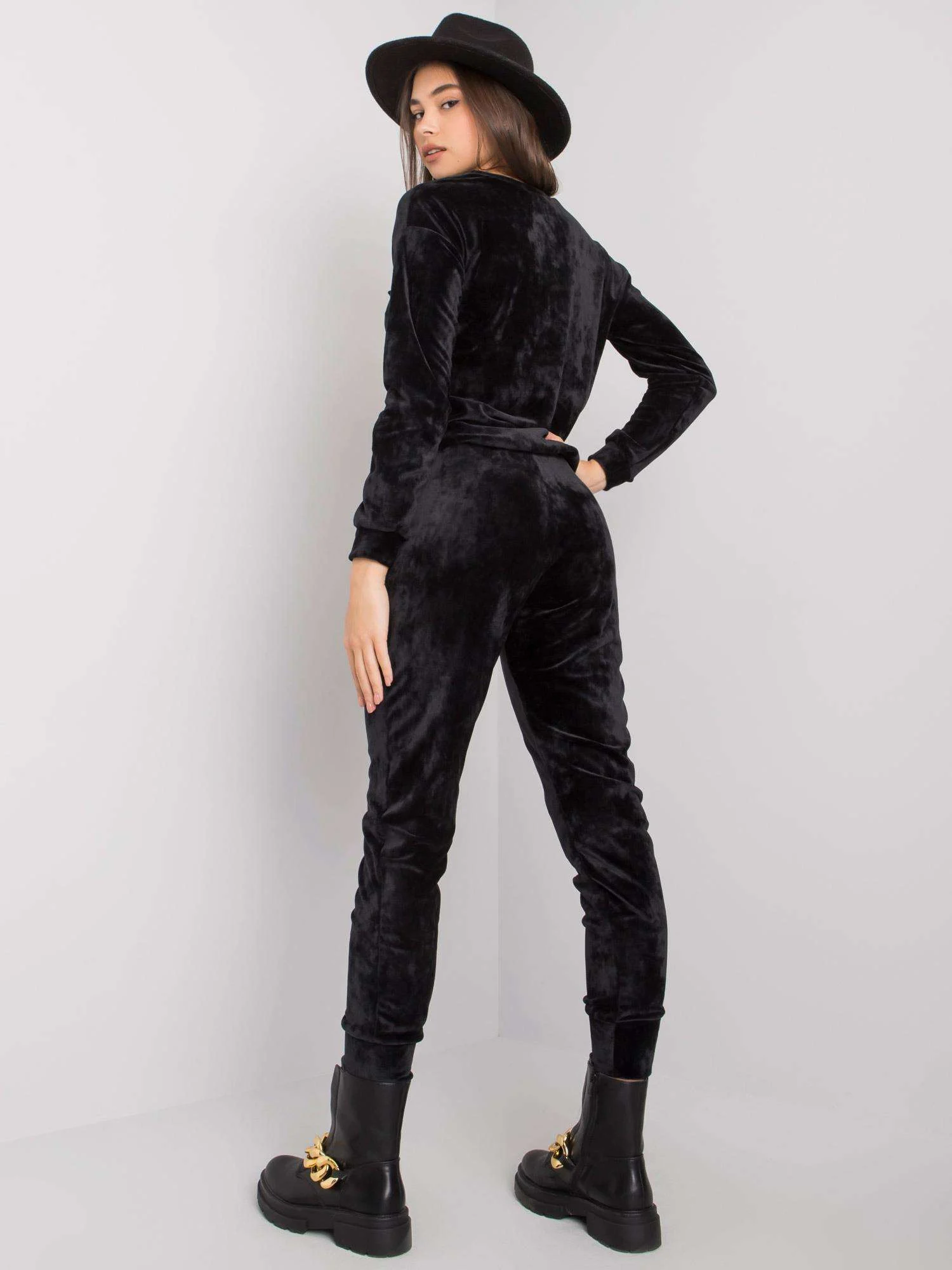 Compleu Dama Maneca lunga, Decolteu rotund, LAKERTA, Negru - imagine 5