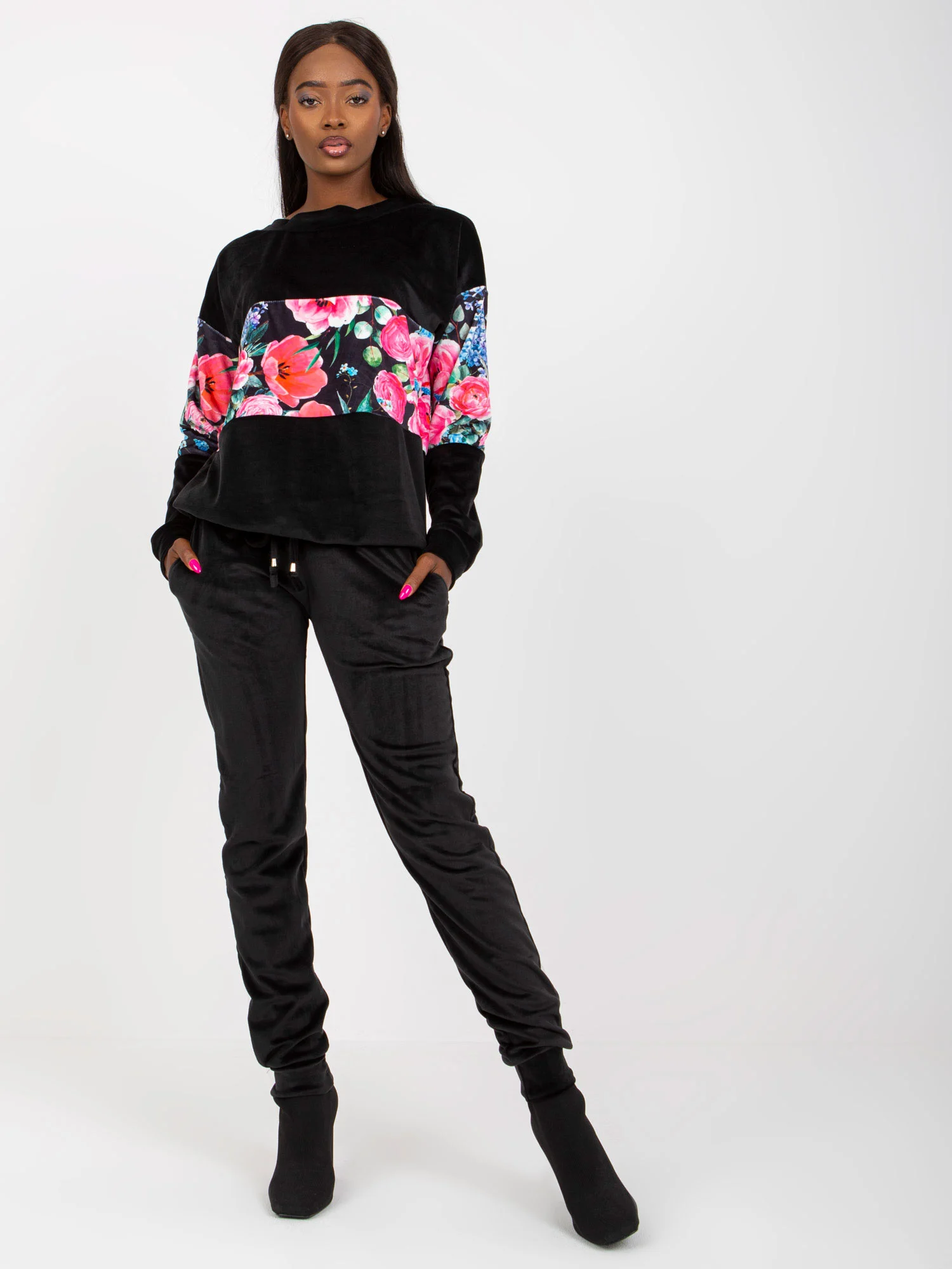 Compleu Dama Maneca lunga, Mansete elastice, RUE PARIS, Negru Eleganta Office - imagine 2
