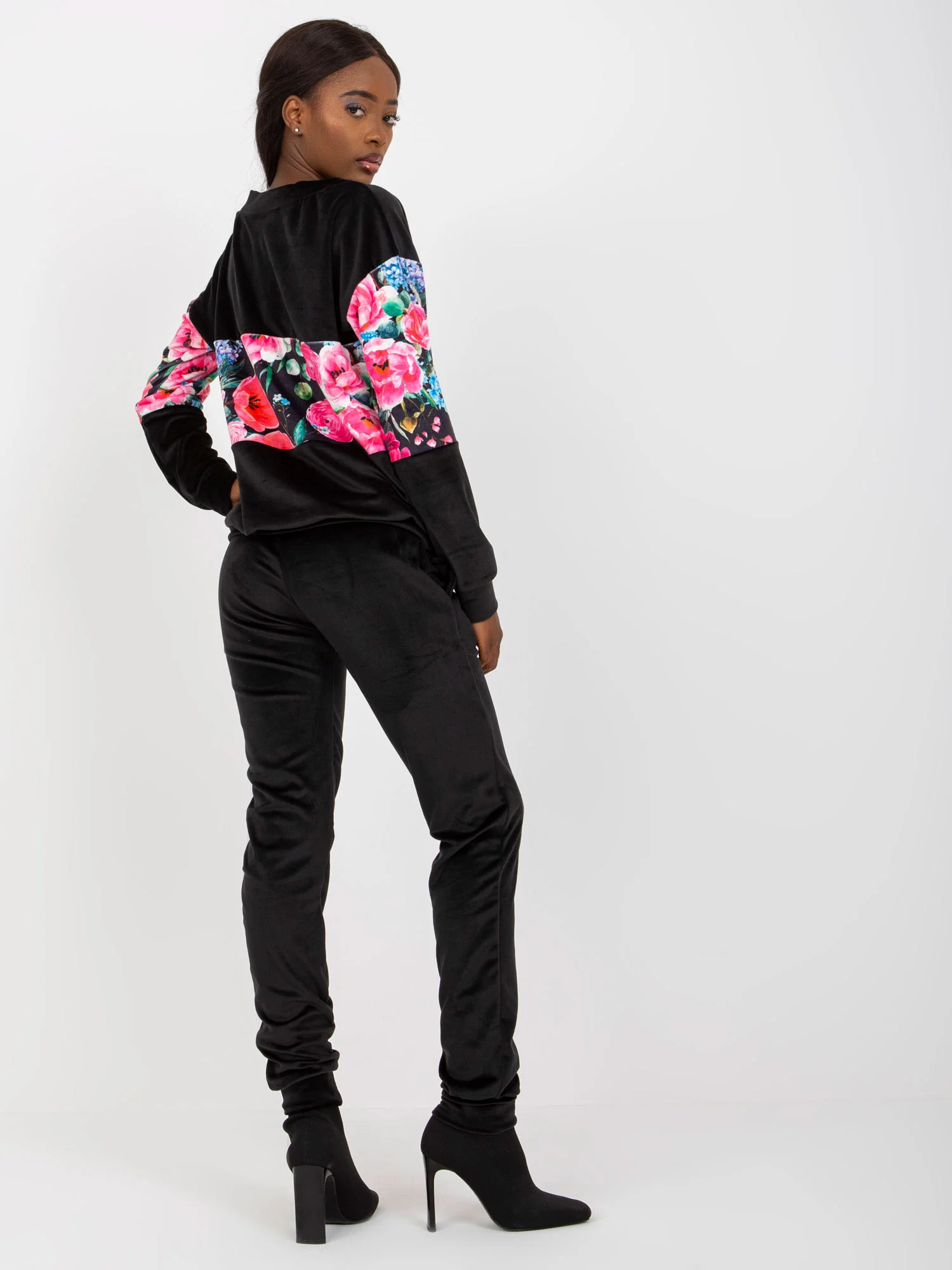 Compleu Dama Maneca lunga, Mansete elastice, RUE PARIS, Negru Eleganta Office - imagine 6
