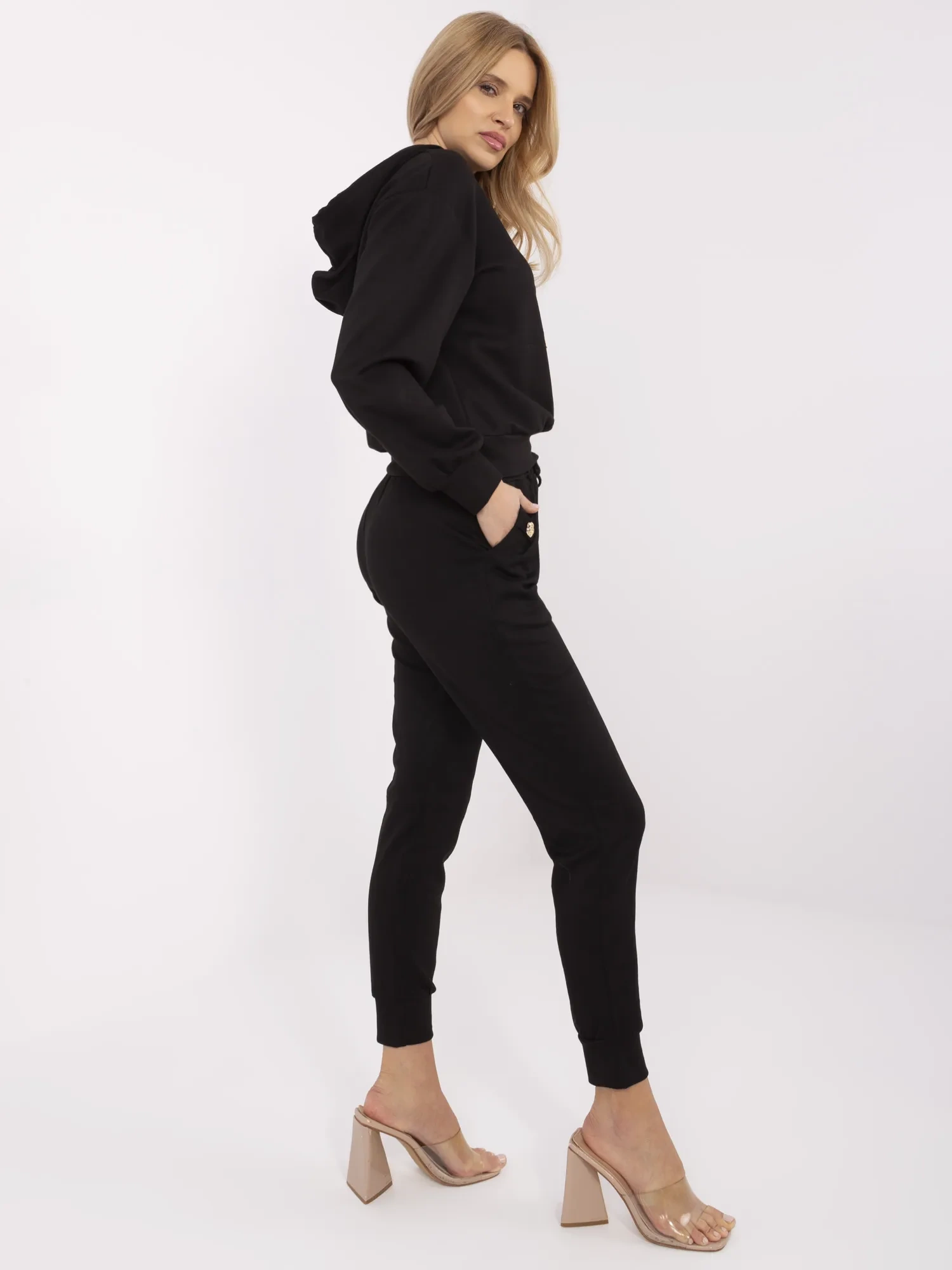 Compleu Dama Maneca lunga, Mansete elastice, Vinceotto, Negru Eleganta Office - imagine 5